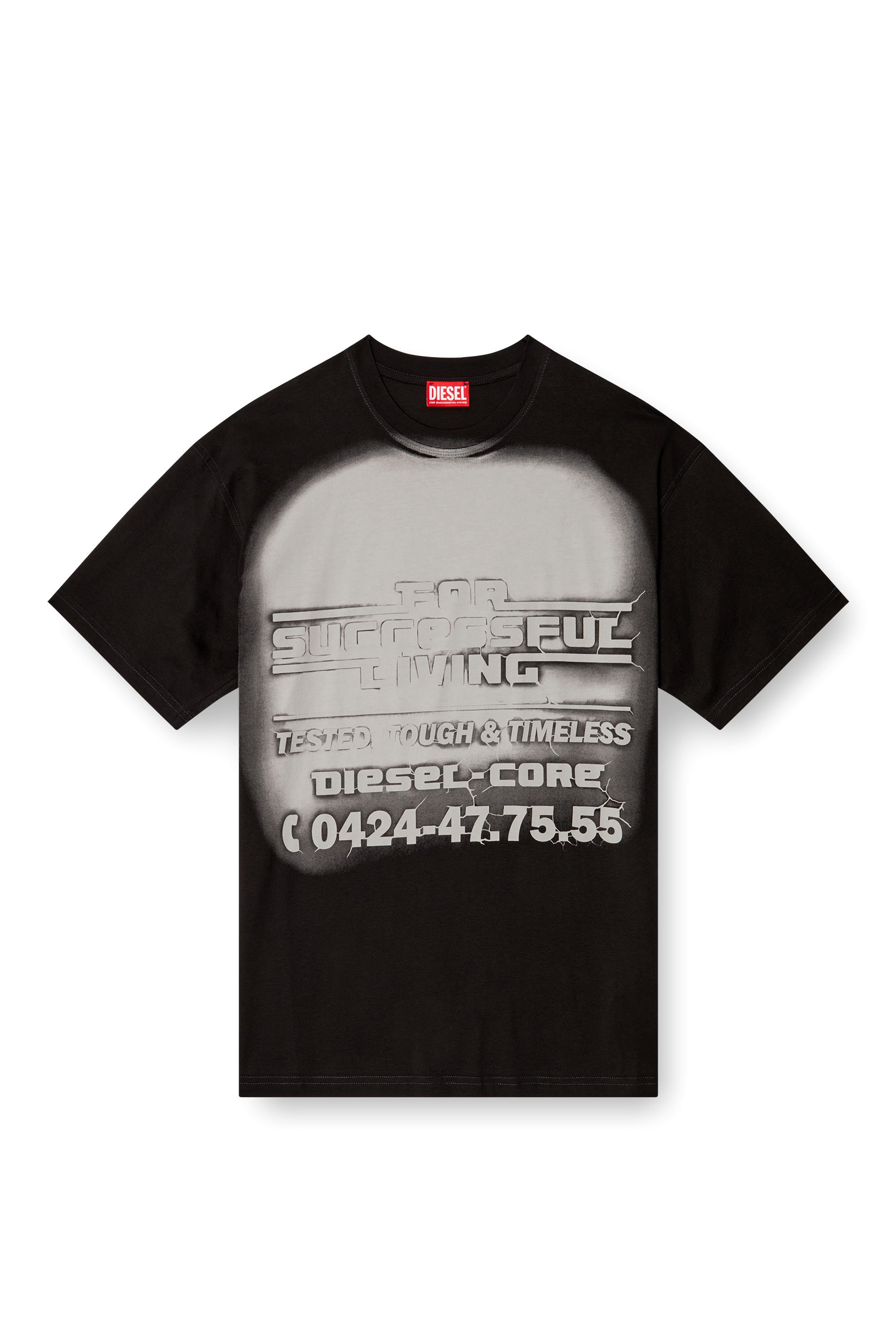 Diesel - T-BOXT-R15, Camiseta con gráfico de logotipo exagerado Hombre in Negro - 3