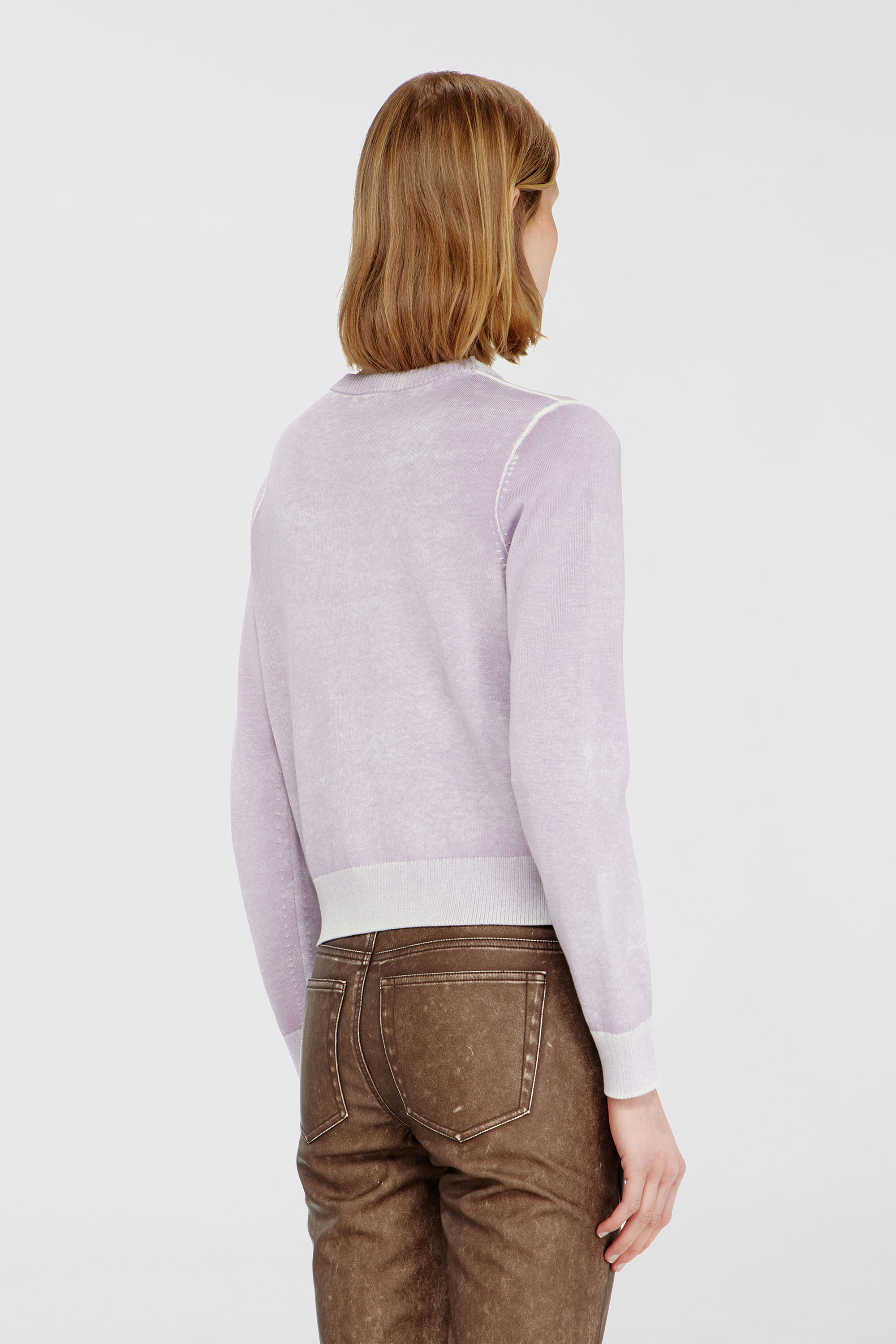 Diesel - M-LOVRE, Jersey con estampado reversible desgastado Mujer in Morado - 4