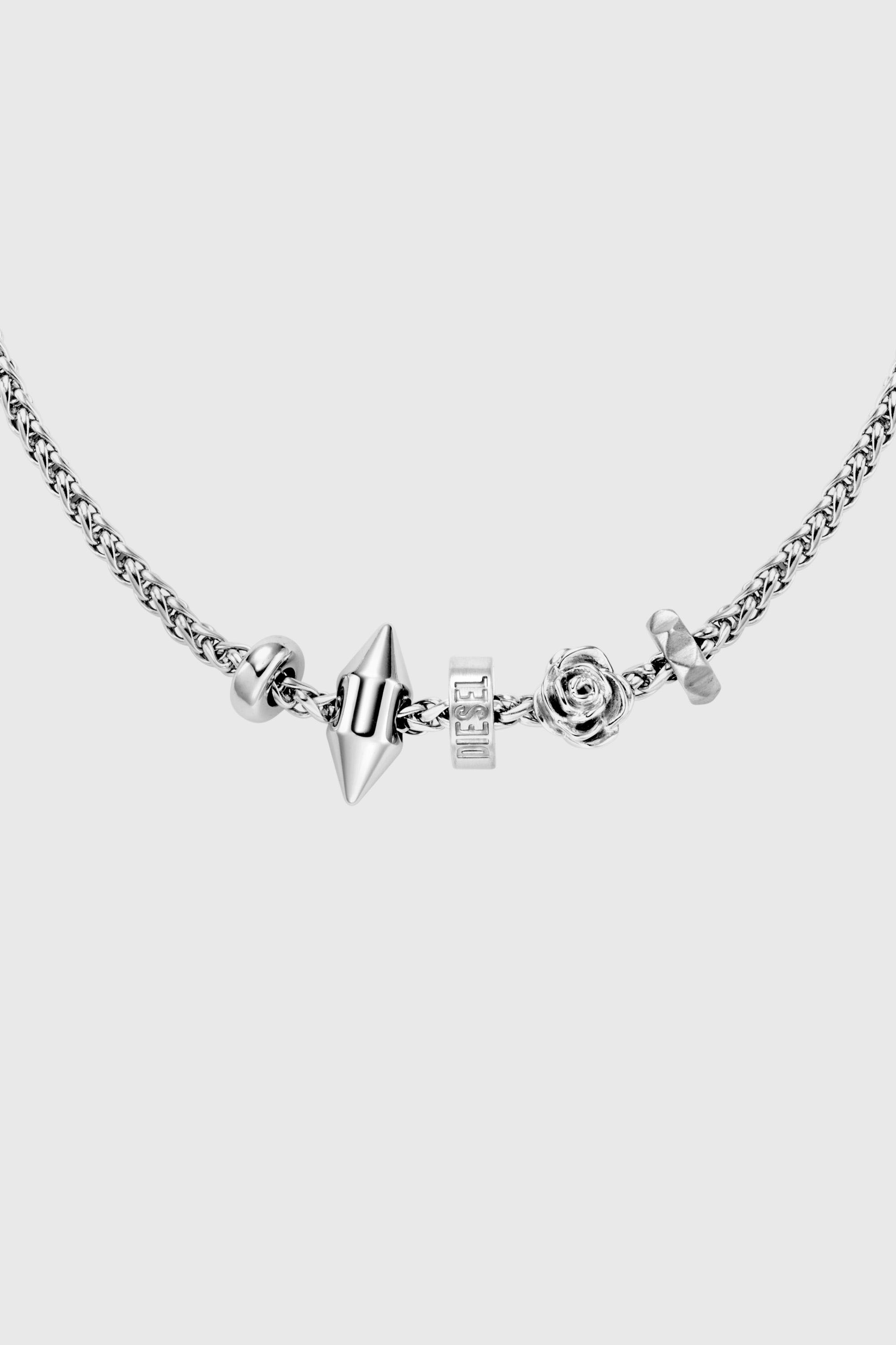 Diesel - DX1623040 JEWELLERY, Collar con colgante de acero inoxidable Unisex in Plateado - 2