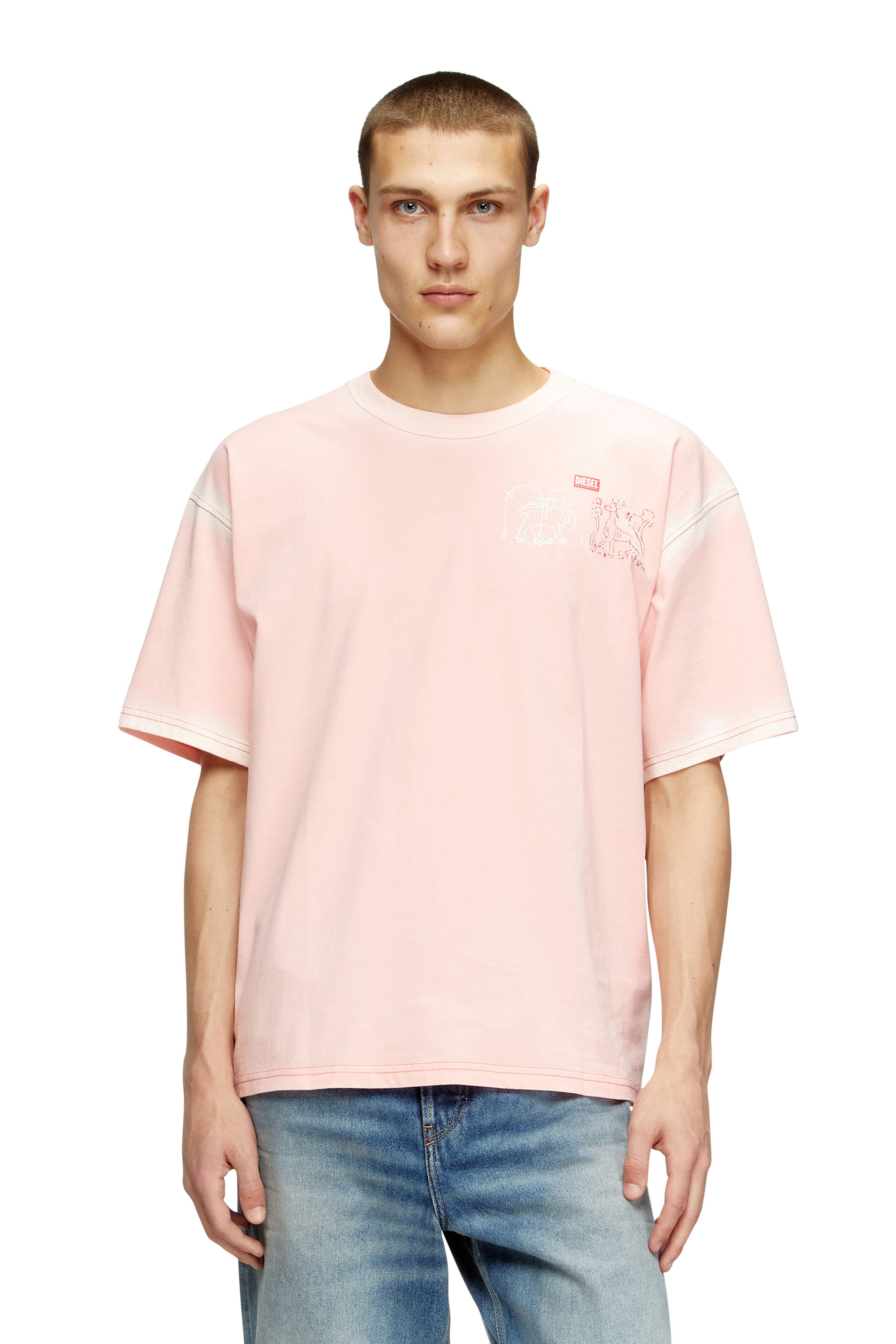 Diesel - T-BOXT-T10, Camiseta con estampado de espada Hombre in Rosa - 3