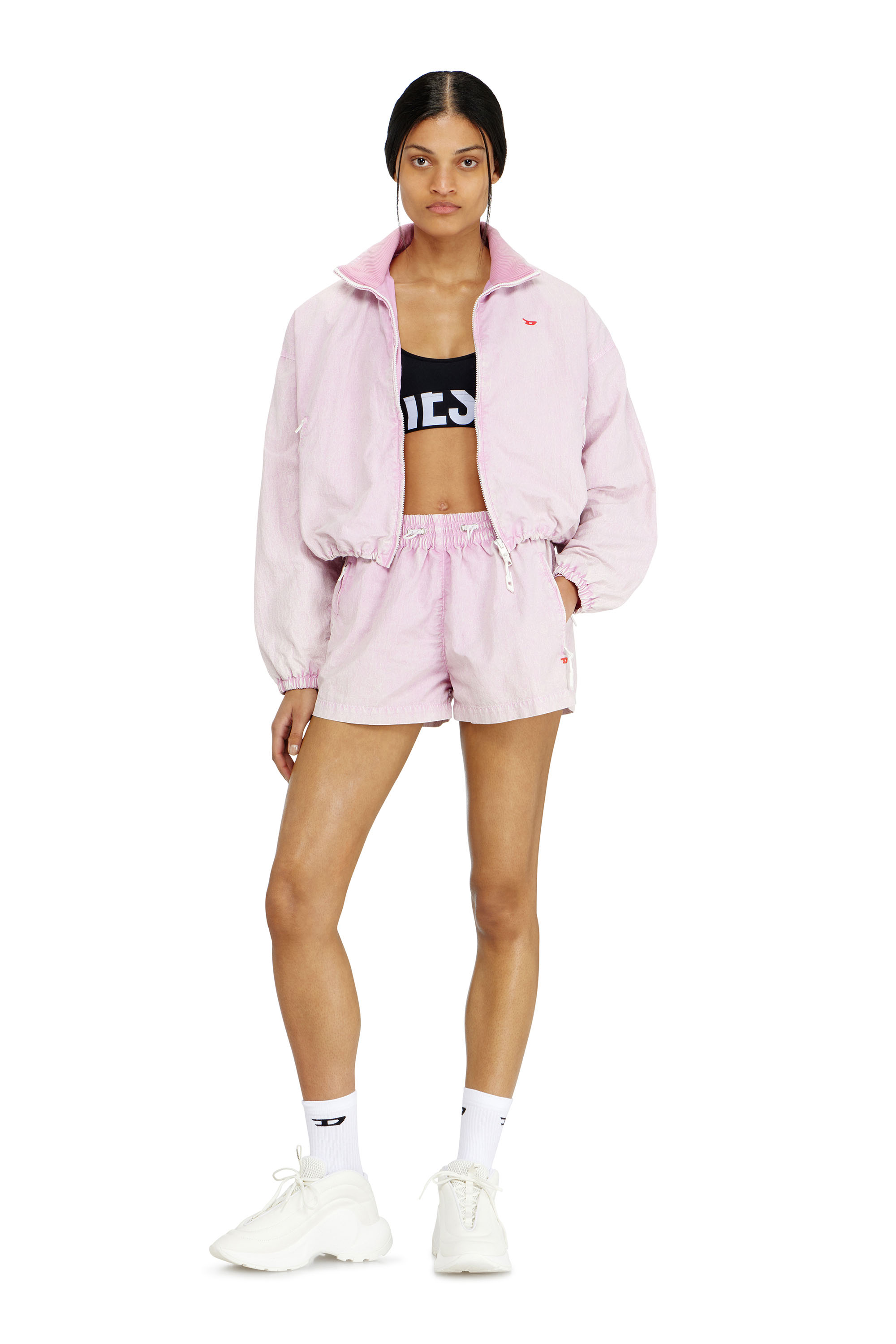 Diesel - ALLISON-D-POP, Sujetador deportivo de microfibra con logotipo recortado Mujer in Negro - 4