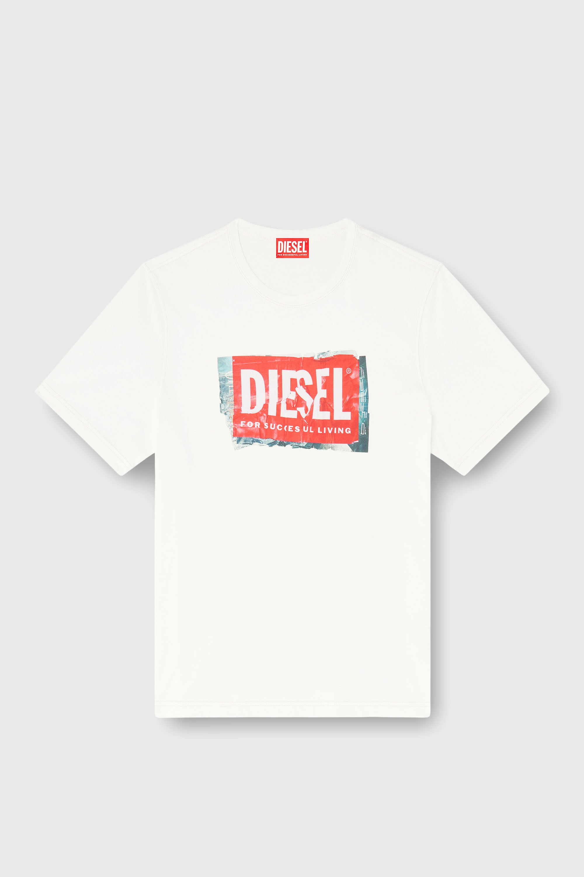 Diesel - T-ADJUST-Q6, Camiseta con logotipo con efecto arrugado Hombre in Blanco - 2