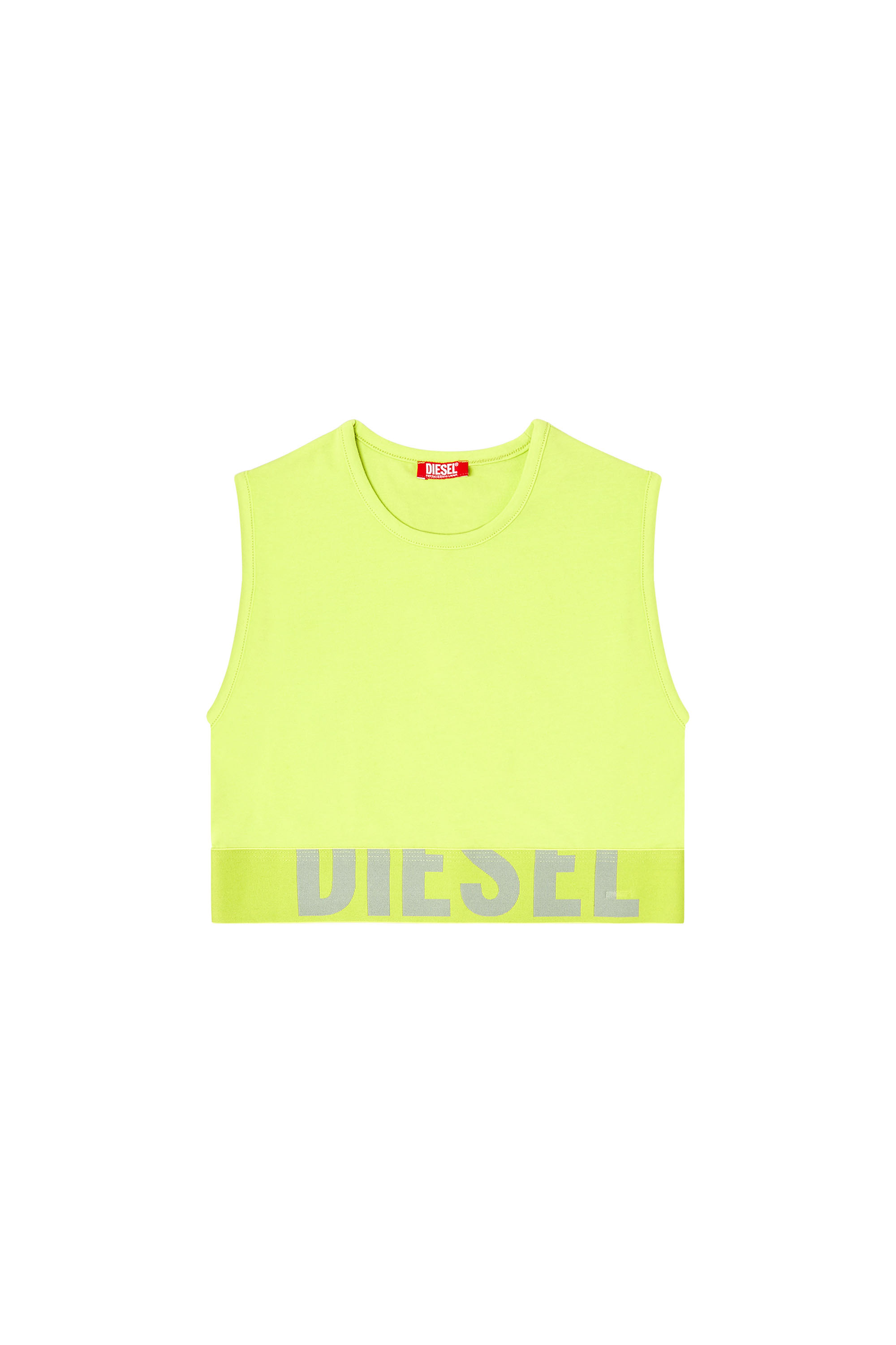 Diesel - ADA-D-POP, Camiseta con tirantes recortada con logotipo recortado Mujer in Verde - 3
