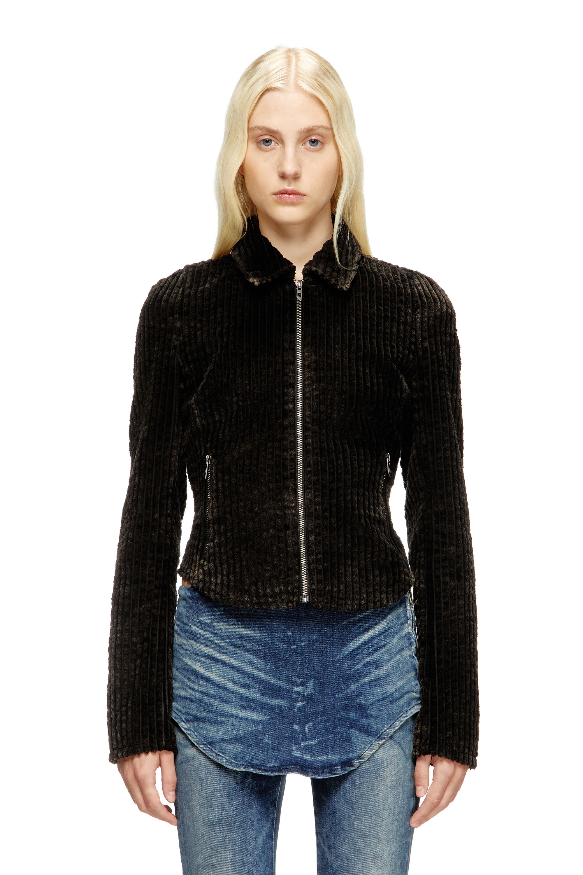 Diesel - G-ENEA, Chaqueta camisa de pana de algodón Mujer in Marrón - 1