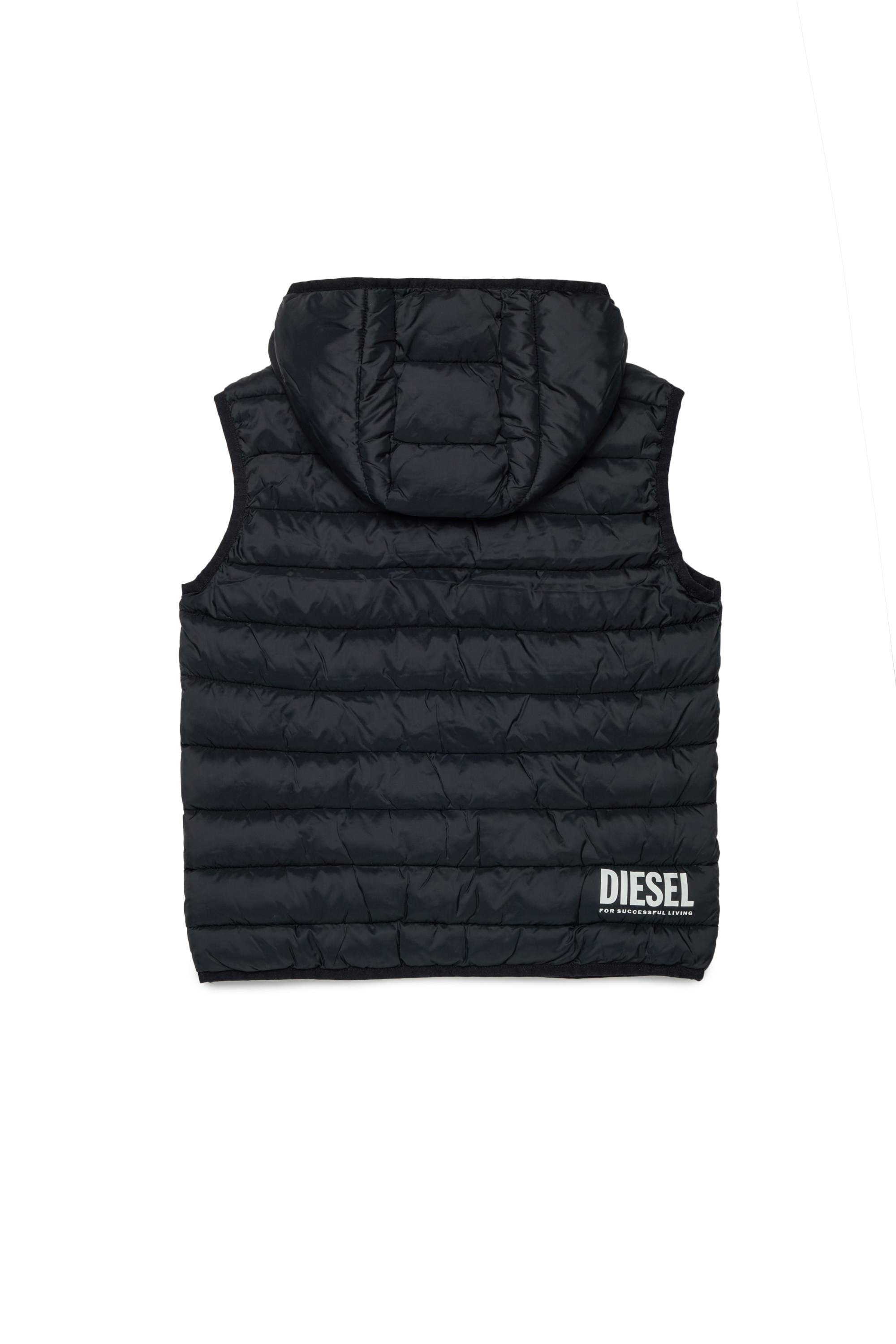 Diesel - JTEMPLY, Chaleco acolchado de nailon con capucha Unisex in Negro - 2