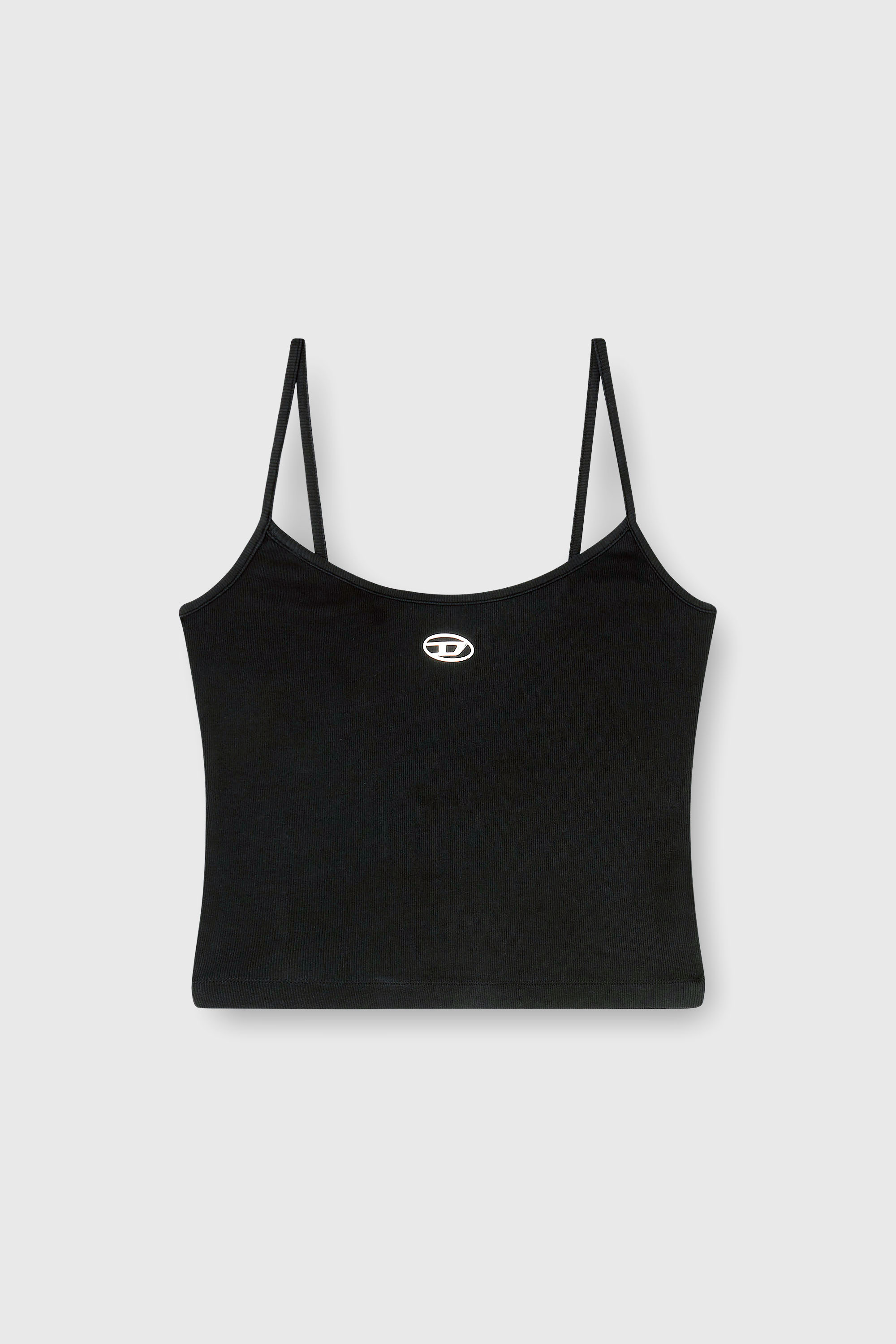 Diesel - T-HUPY-OD, Top de canal&eacute; con Oval D met&aacute;lico Mujer in Negro - 2