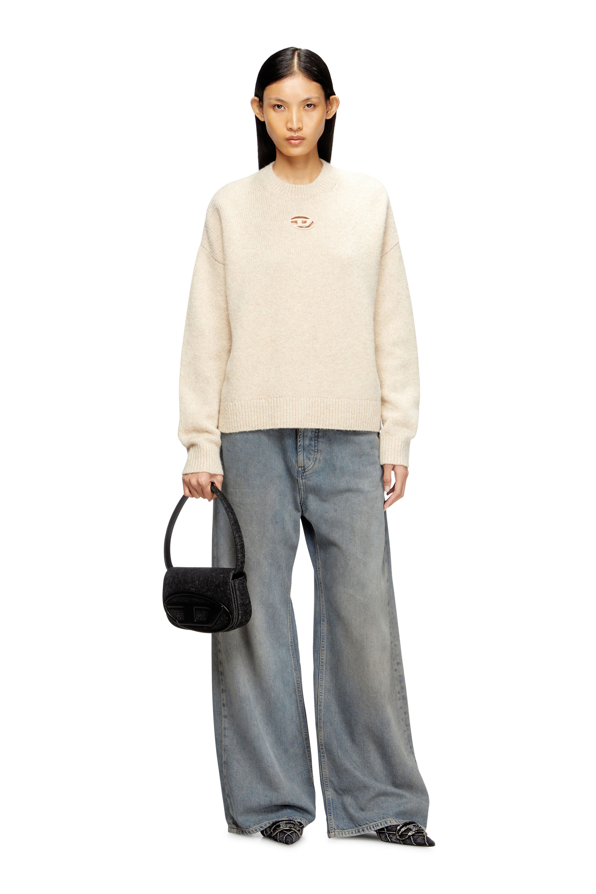 Diesel - M-AREETA, Jersey de mezcla de lana y alpaca Mujer in Beige - 2