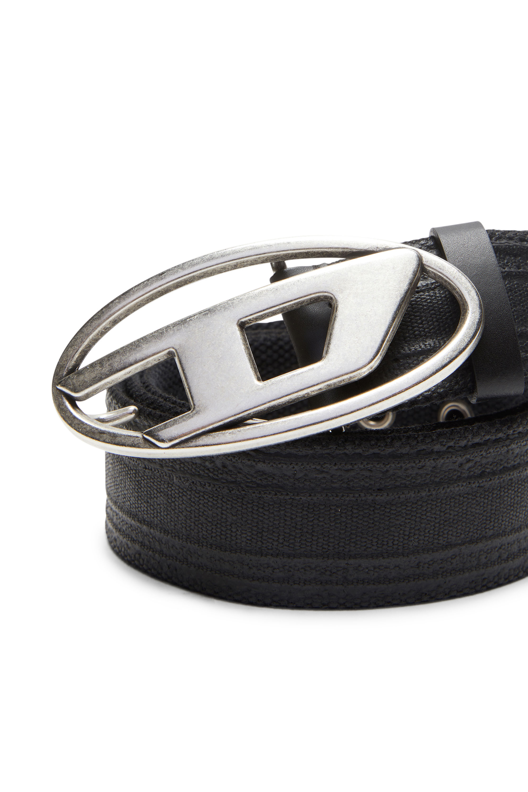 Diesel - B-1DR TAPE, Cinturón 4 cm de cinta de algodón encerado Hombre in Negro - 3