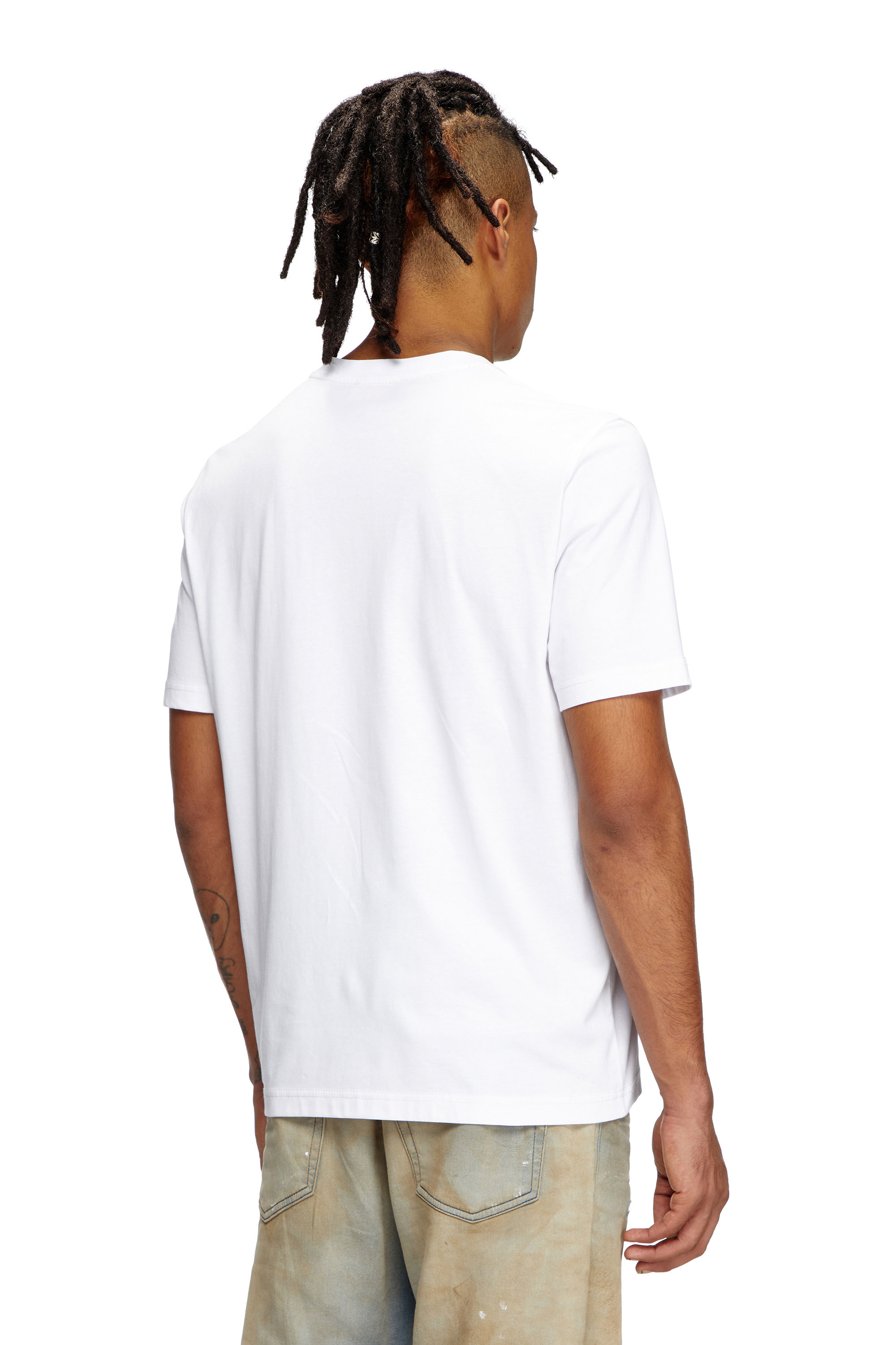 Diesel - T-ADJUST-R4, Camiseta con logotipo estampado en relieve Hombre in Blanco - 4