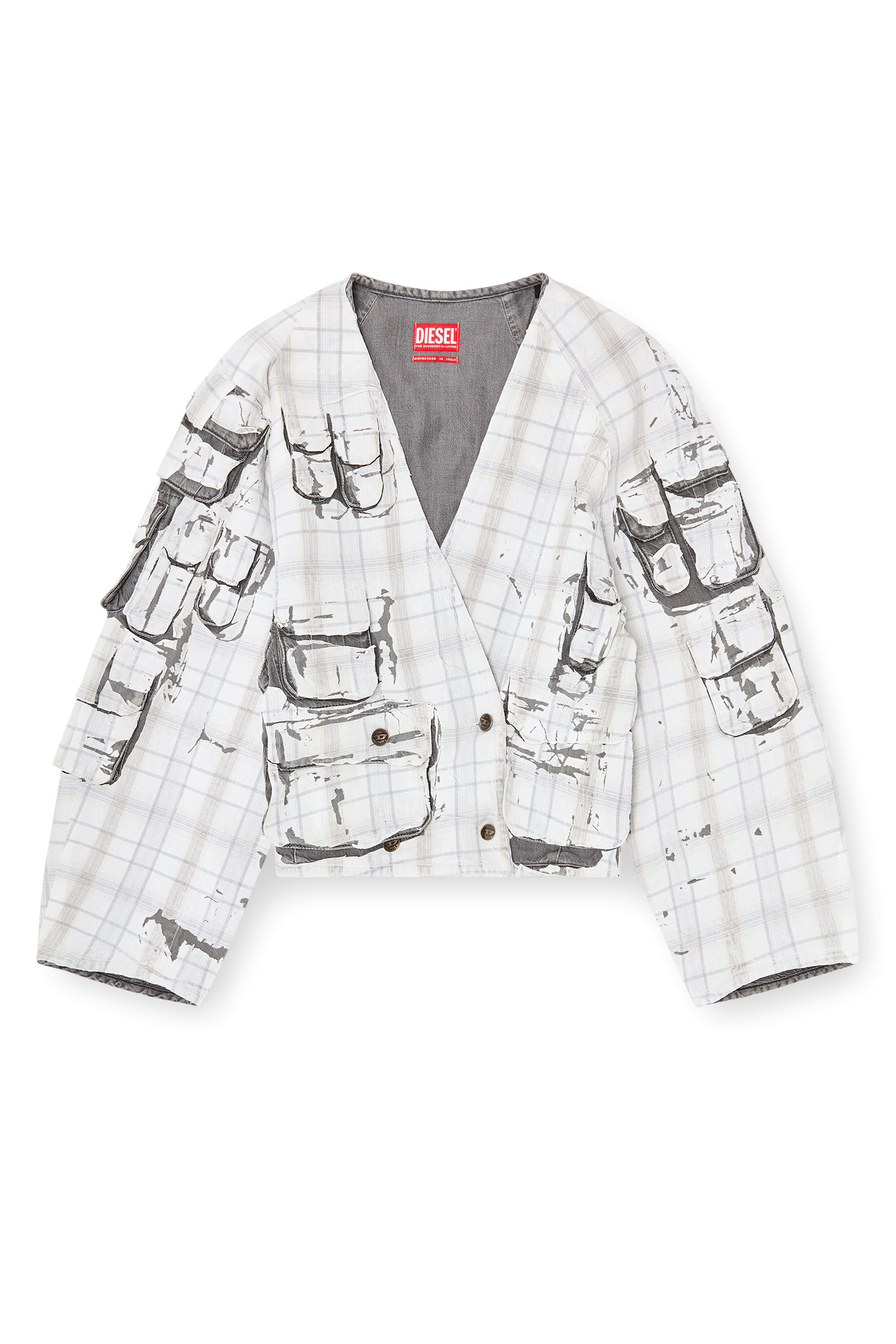 Diesel - DE-TALBAR-FSI, Chaqueta c&aacute;rdigan vaquera con efecto peel-off Mujer in ToBeDefined - 3