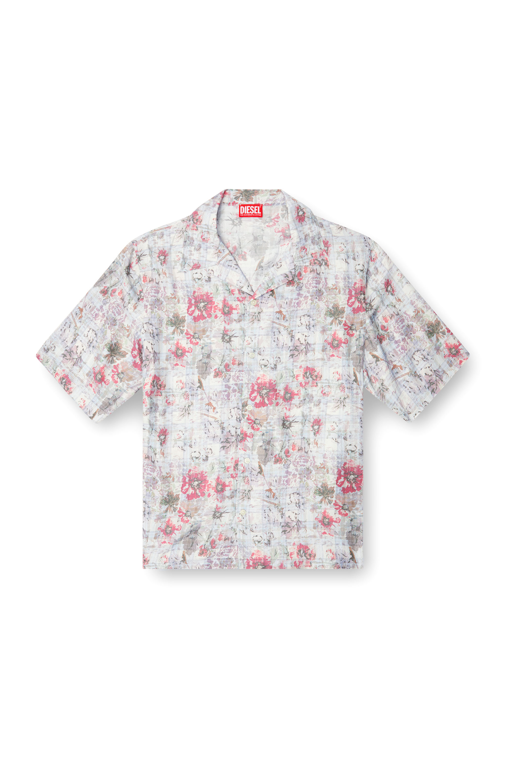 Diesel - S-LEYS, Camisa de bolos con estampado floral Hombre in Multicolor - 3