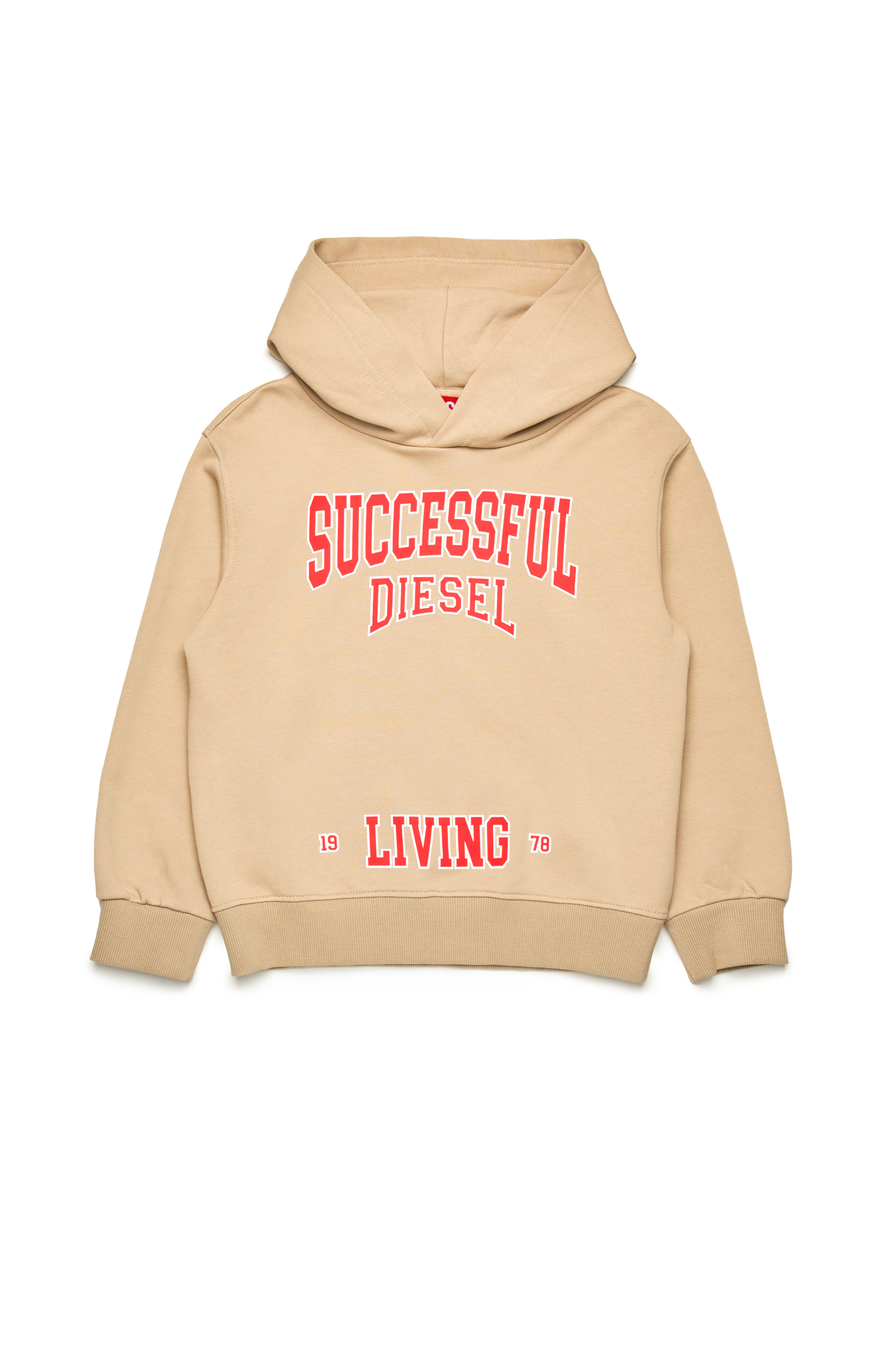 Diesel - SBOXTHOODN7 OVER, Sudadera con capucha con logotipo universitario Hombre in Marrón - 1