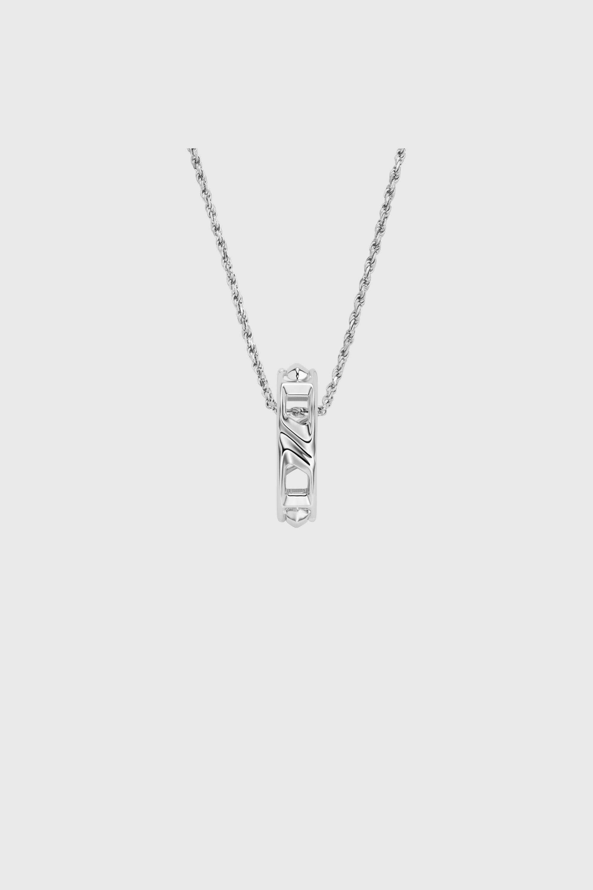 Diesel - DL1367040 STERLING SILVER JEWEL, Collar con colgante de plata de ley Unisex in Plateado - 2