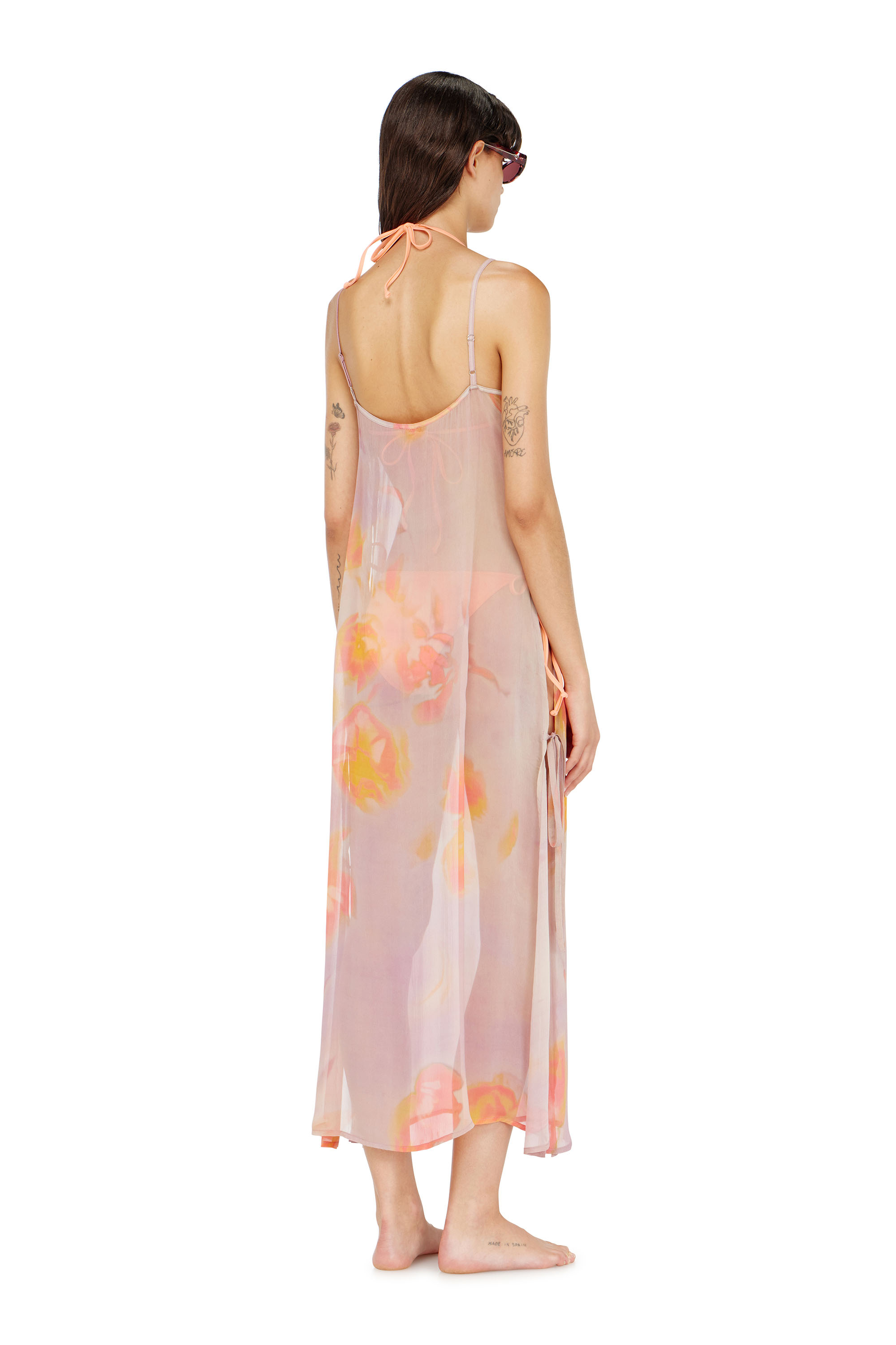 Diesel - VANYA-UTLT, Vestido playero de gasa floral Mujer in ToBeDefined - 3