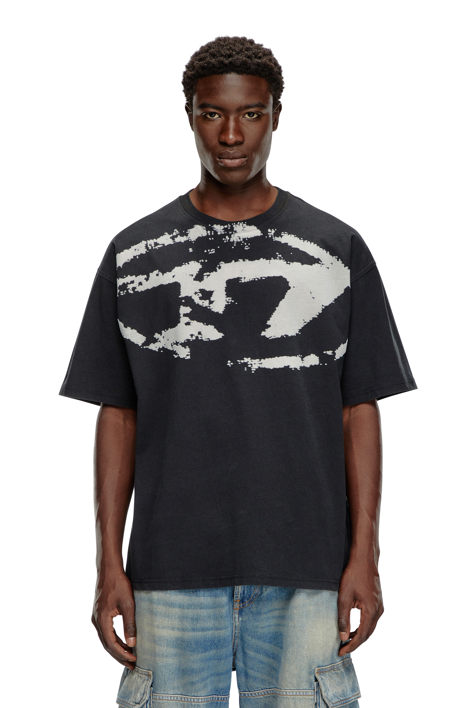Diesel - T-BOXT-N14, Hombre Camiseta con logotipo desgastado en relieve in Negro - Image 1