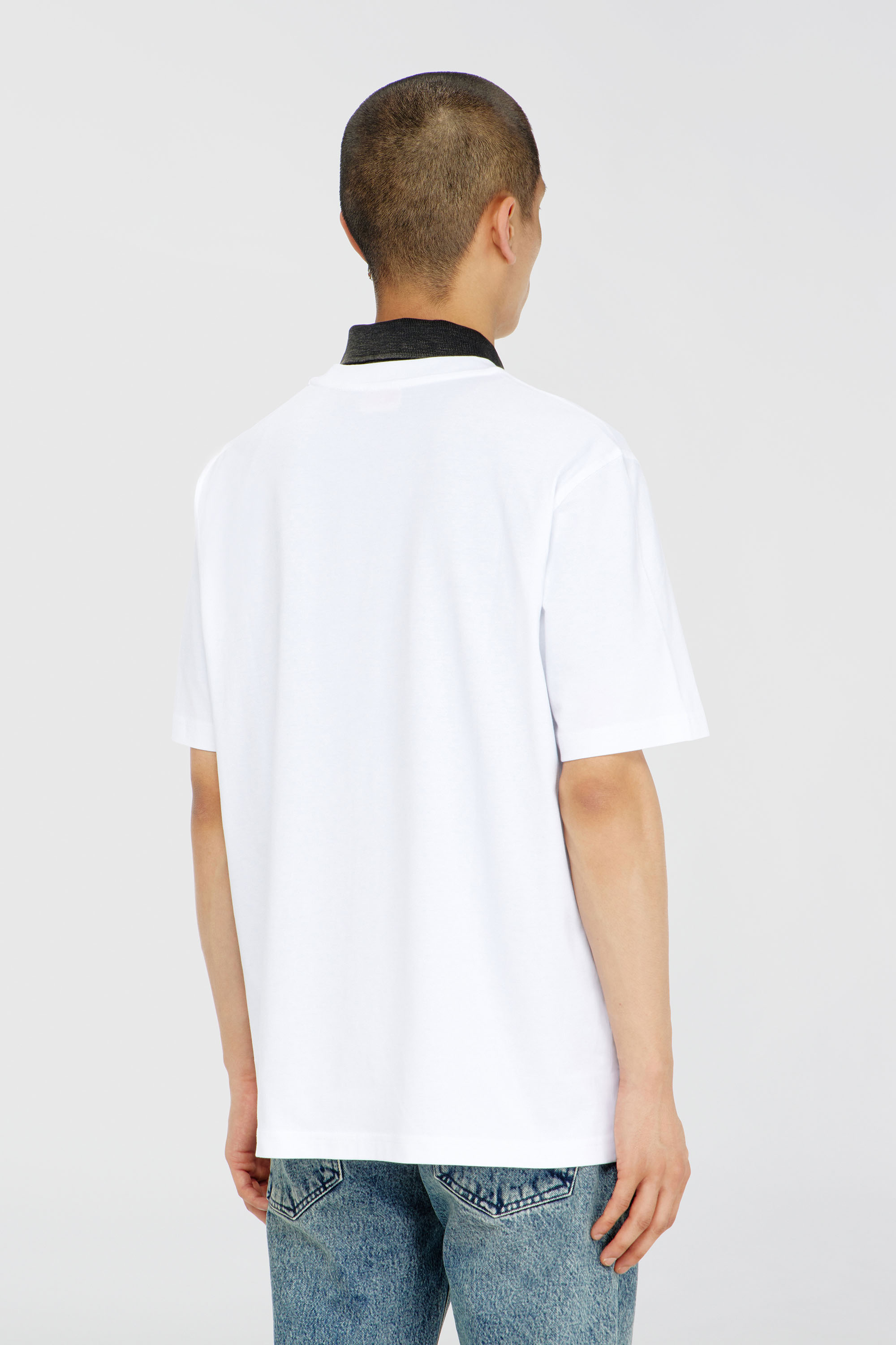 Diesel - T-ADJUST-AA12, Camiseta de algod&oacute;n con parche de logo Hombre in Blanco - 4
