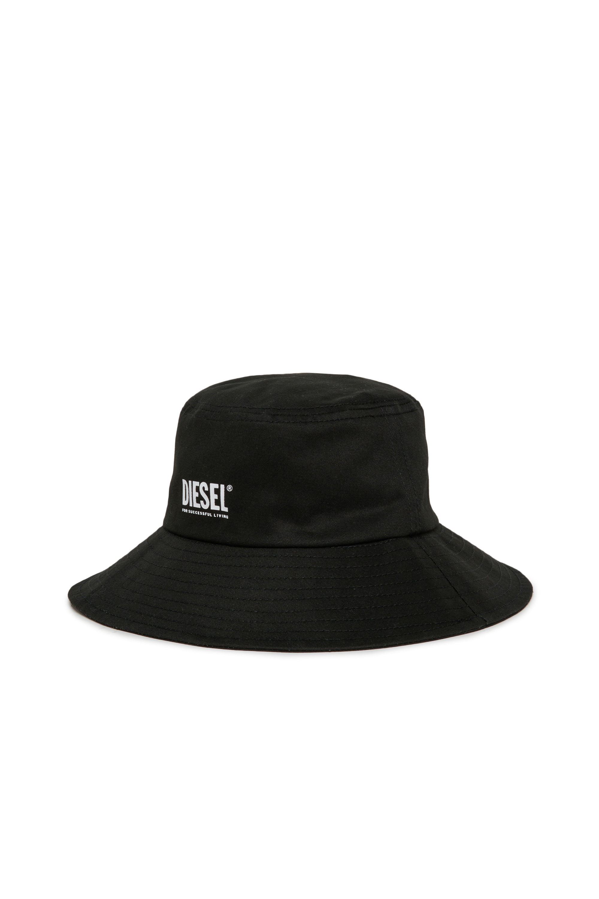 Diesel - FCURTY, Sombrero tipo bucket de algod&oacute;n con ala ancha Mujer in Negro - 1