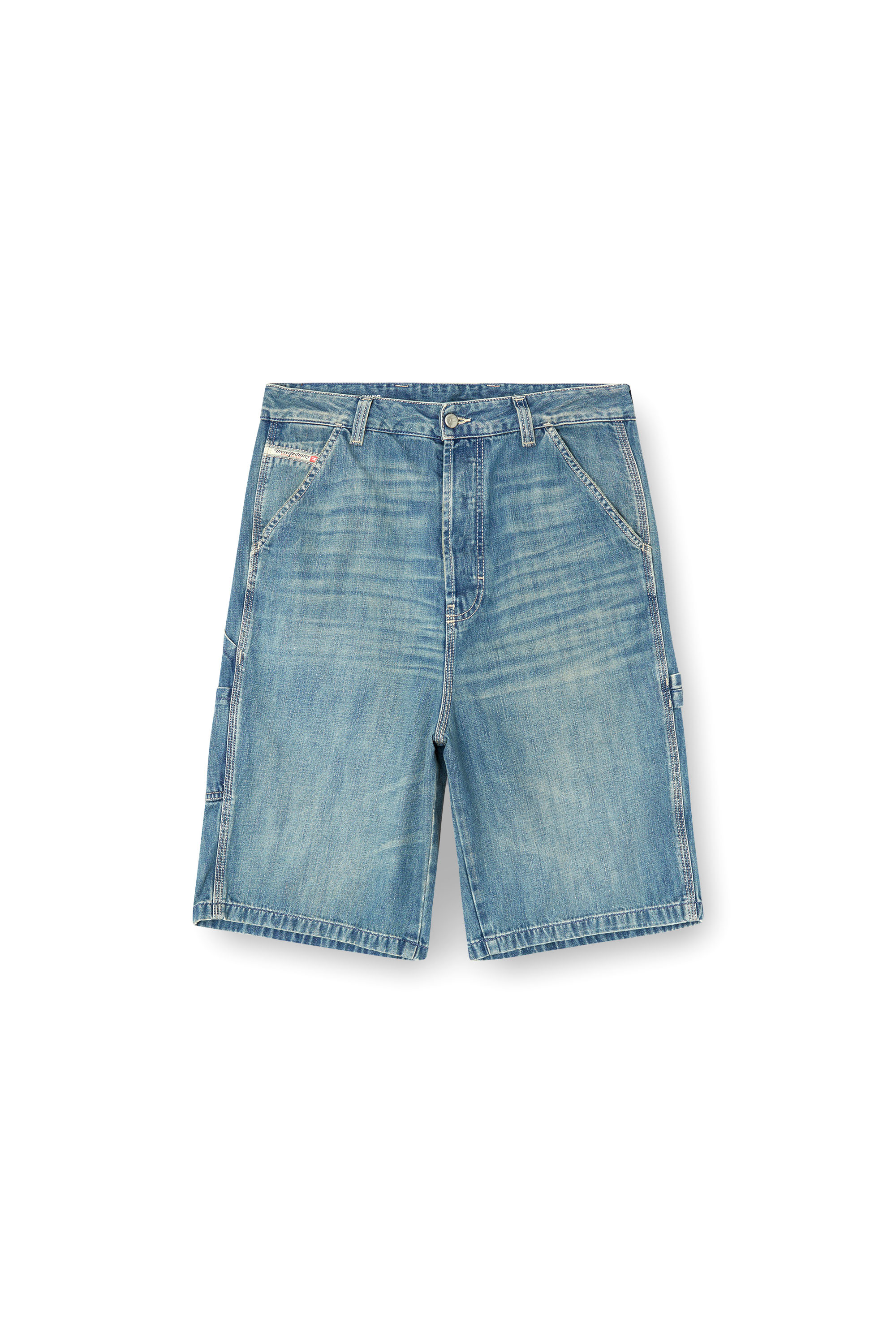 Diesel - D-LIVERY-W-SHORT, Pantalones cortos de denim de estilo utility Hombre in Azul marino - 3