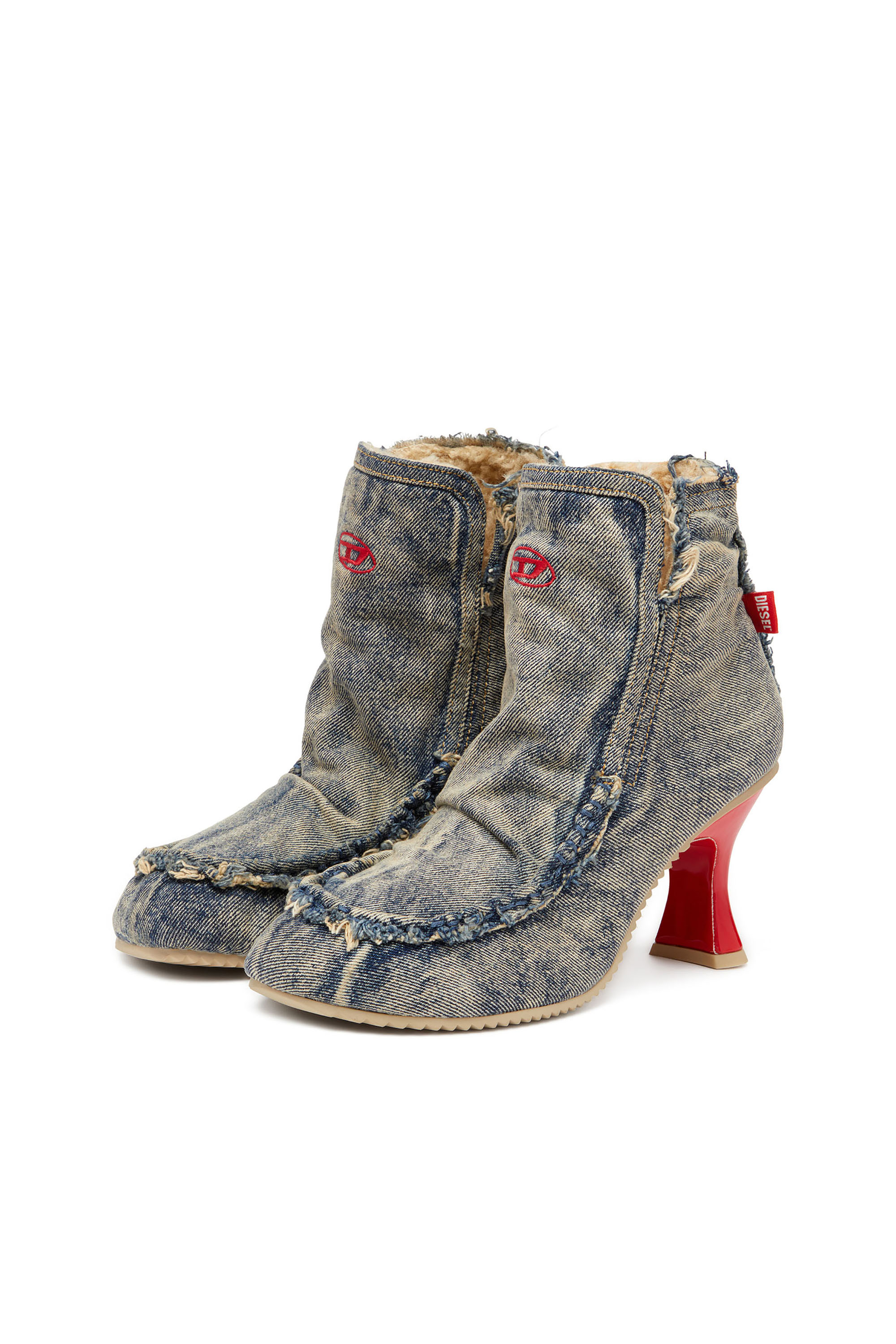 D-WOODSTOCK HEEL AB, Azul Diesel - D-WOODSTOCK HEEL AB, D-Woodstock - Botas de denim con tacón Mujer in Azul marino - 9
