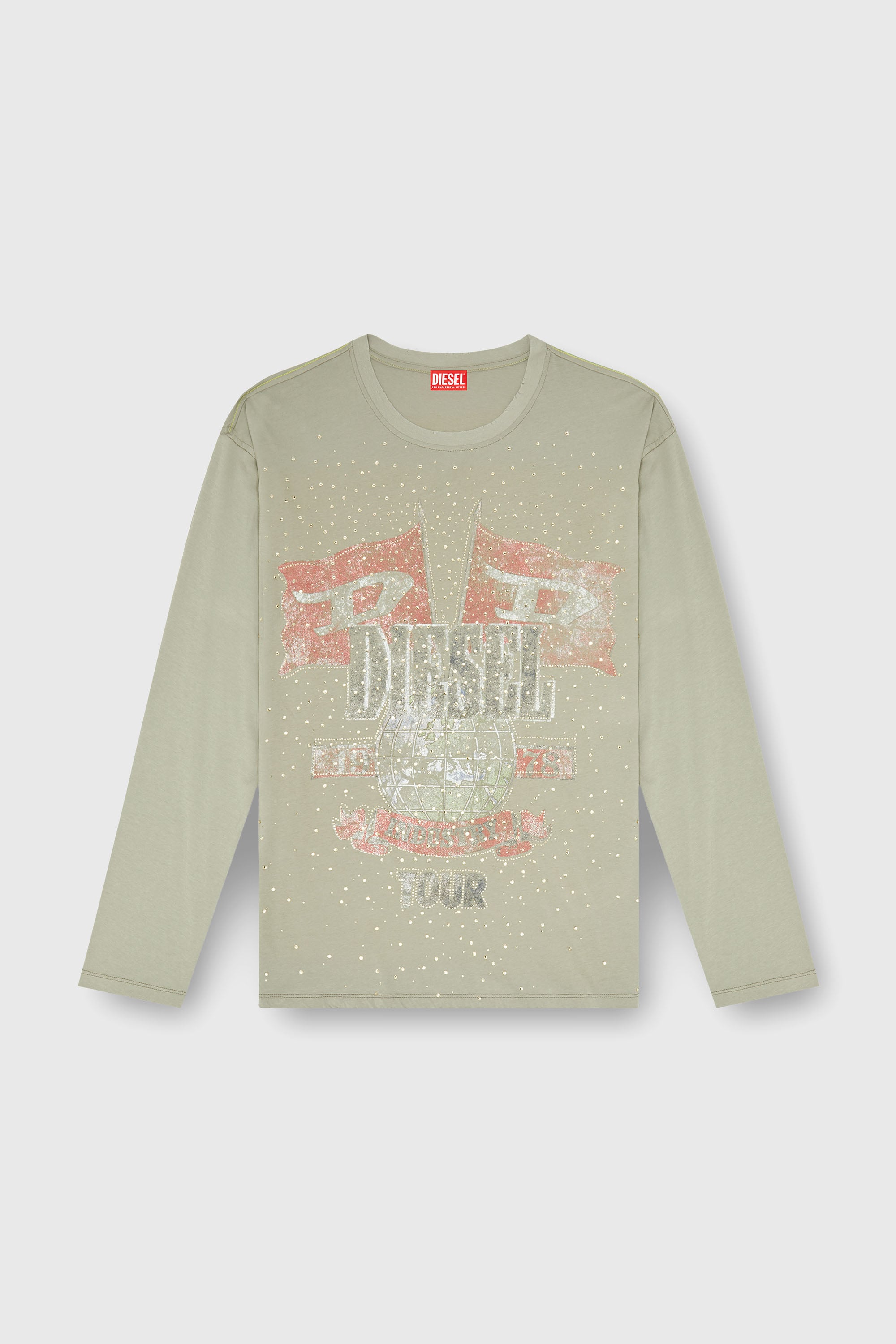 Diesel - T-GERI-LS-A, Camiseta de manga larga con gr&aacute;ficos de concierto y cristales Hombre in ToBeDefined - 2