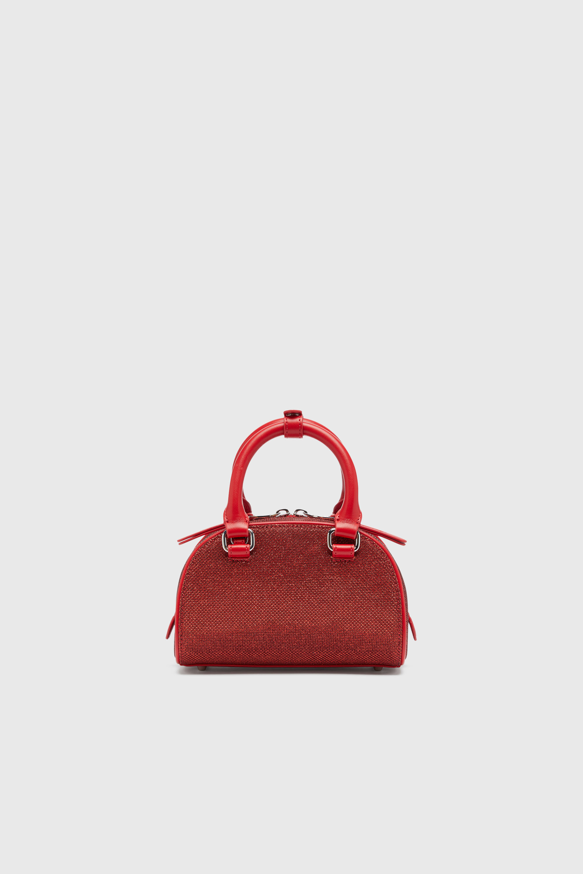 Diesel - 1DR DOME CROSSBODY, Woman's 1DR Dome- Small bowling bag in Lurex fabric in Red - 3