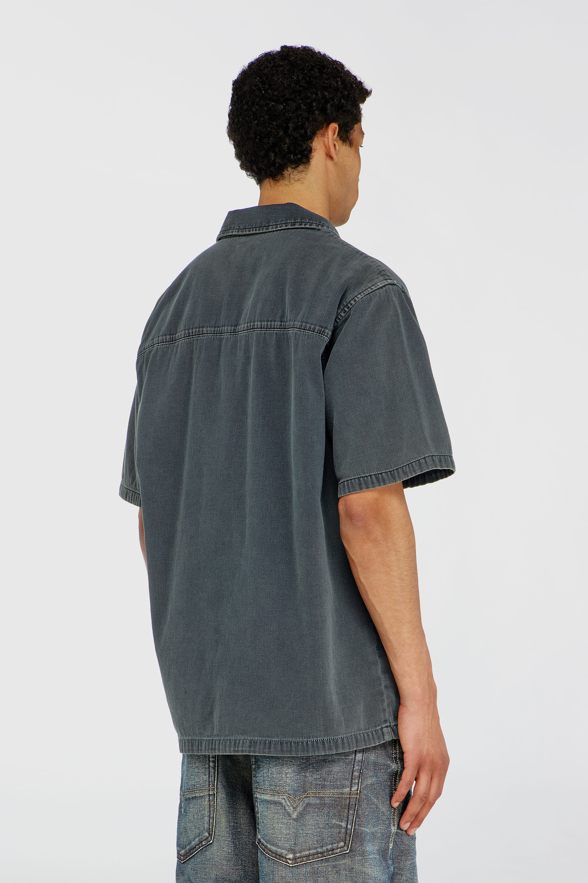 Diesel - D-NABIL-P, Camisa bowling de denim de color Hombre in Gris - 4