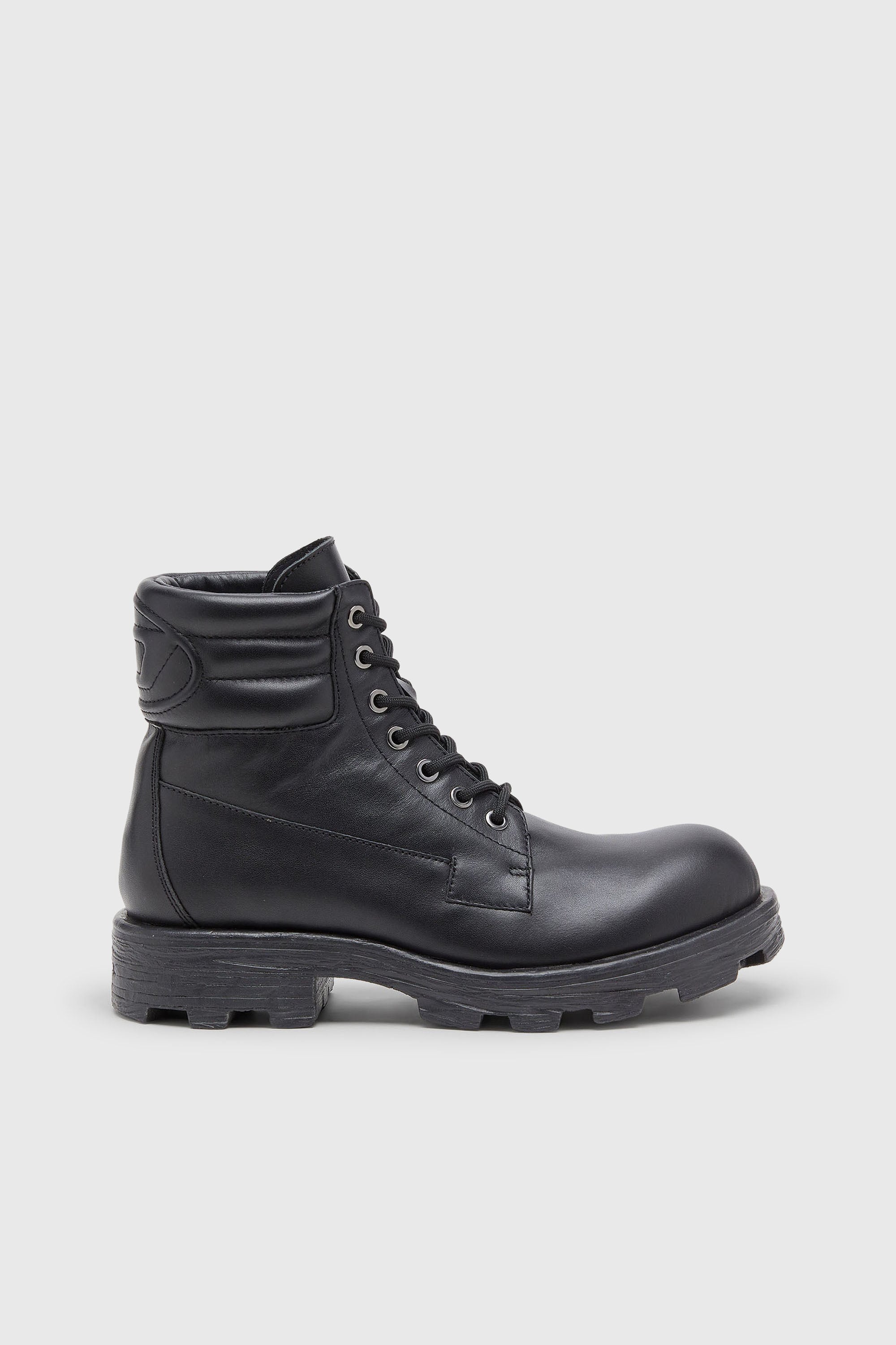 Diesel - D-HAMMER LACE UP, D-Hammer - Botas combat de cuero Hombre in Negro - 1