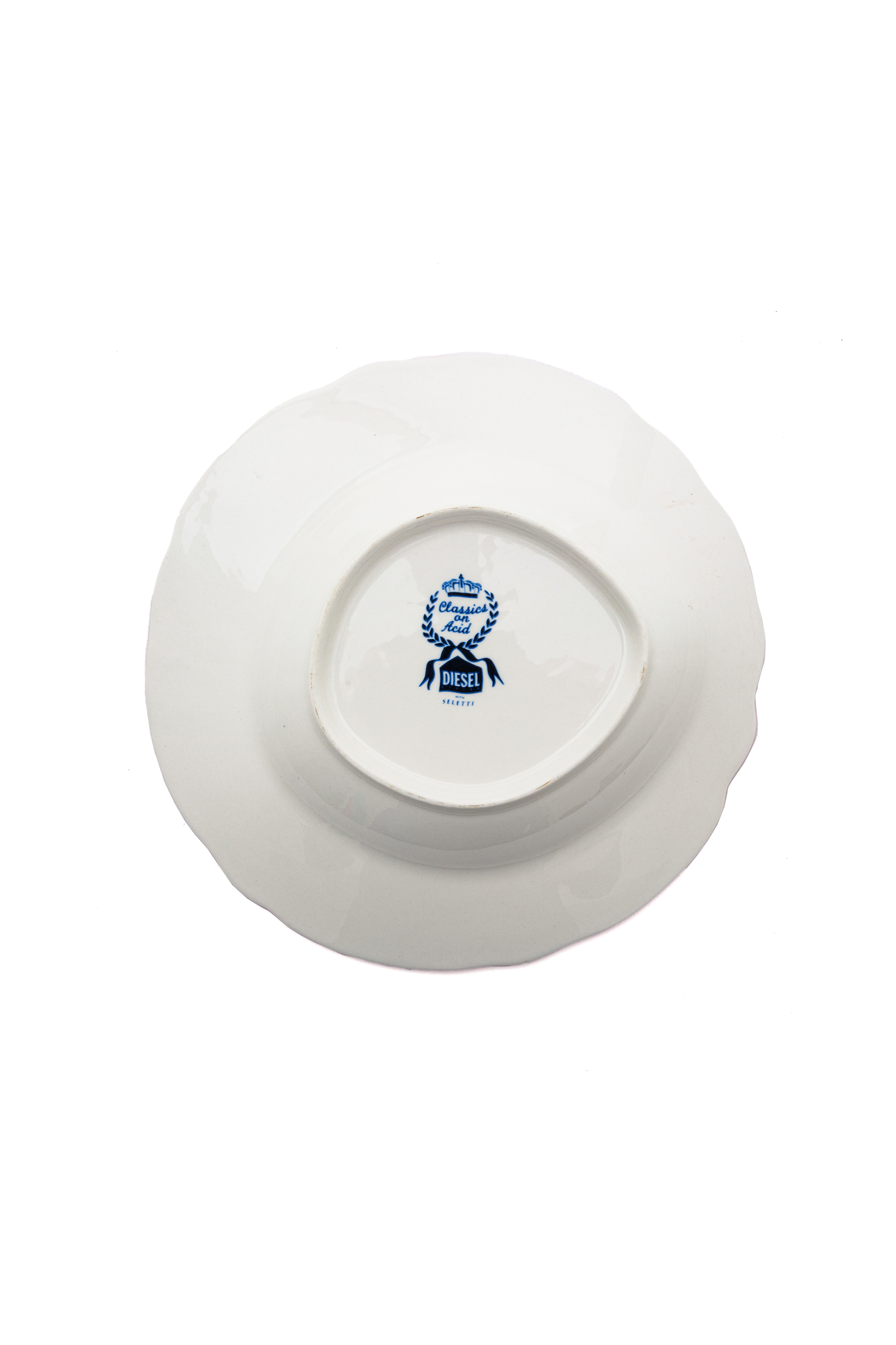 Diesel - 11220 SOUP PLATE IN PORCELAIN "CLASSIC O, Blanco/Azul marino - Image 2