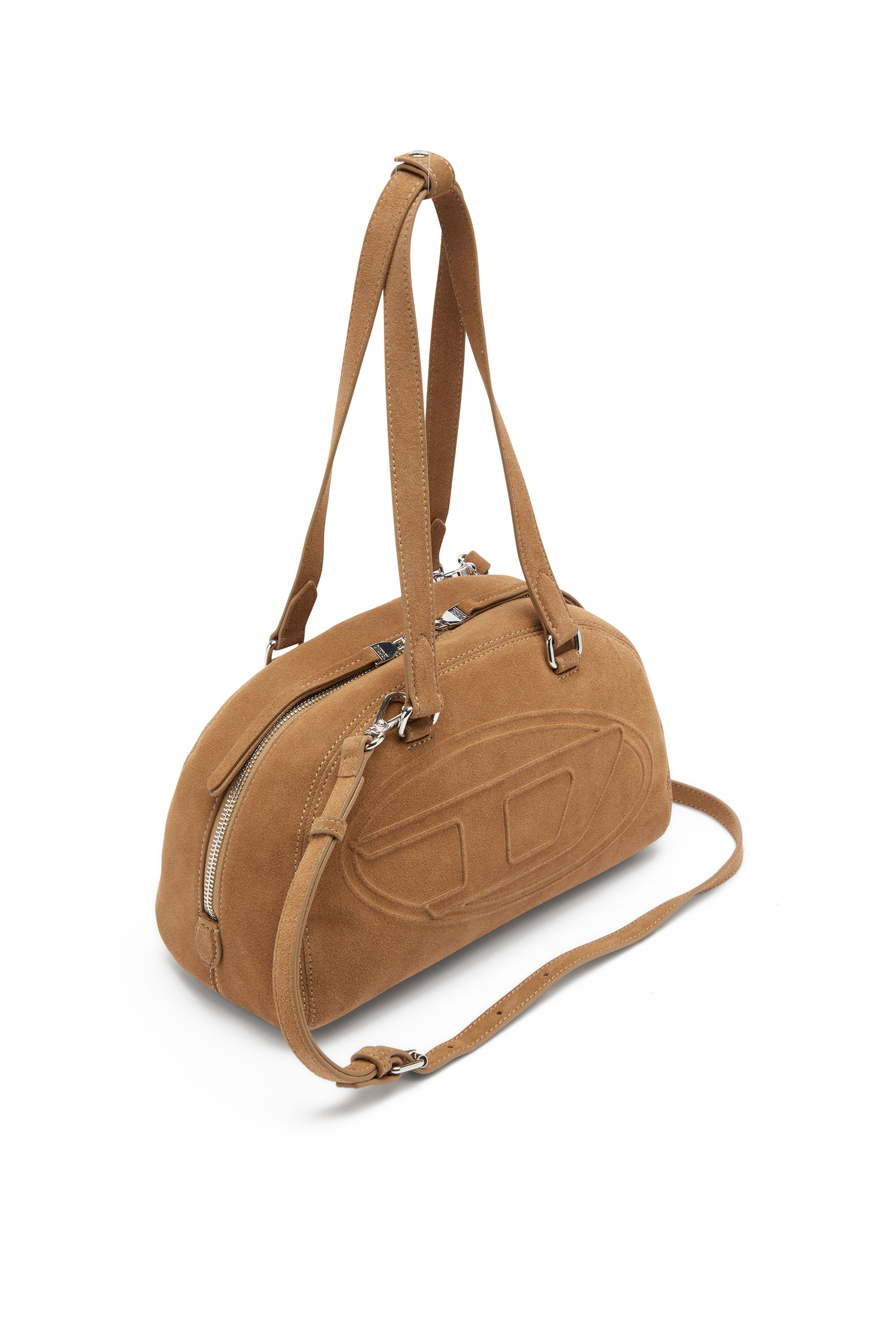 Diesel - 1DR DOME SHOULDER, 1DR Dome-Bolso de hombro en ante con Logo Oval D Unisex in Beige - 6