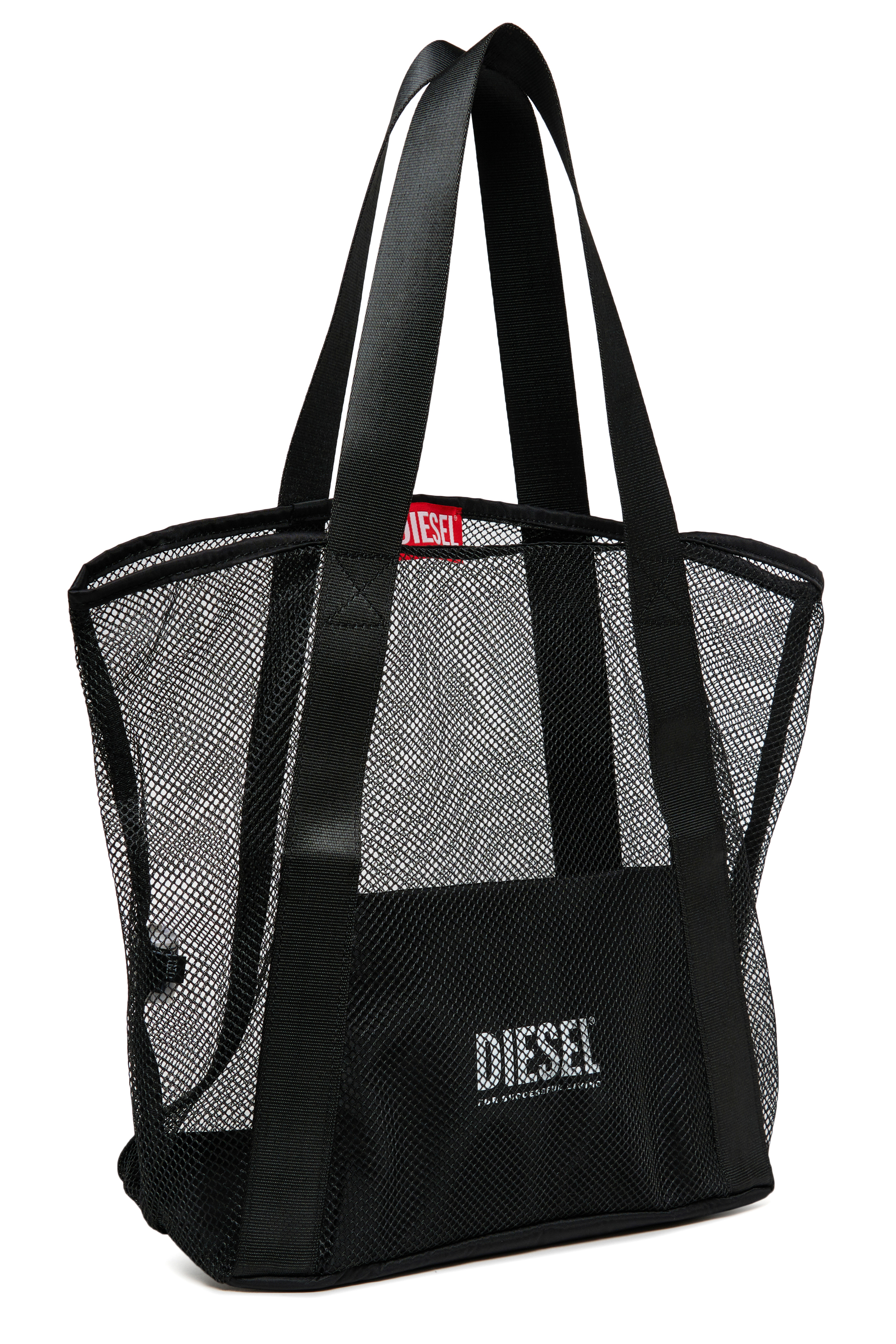 Diesel - WAPYS, WAPYS-Bolsa tote de malla de nailon Mujer in Negro - 3