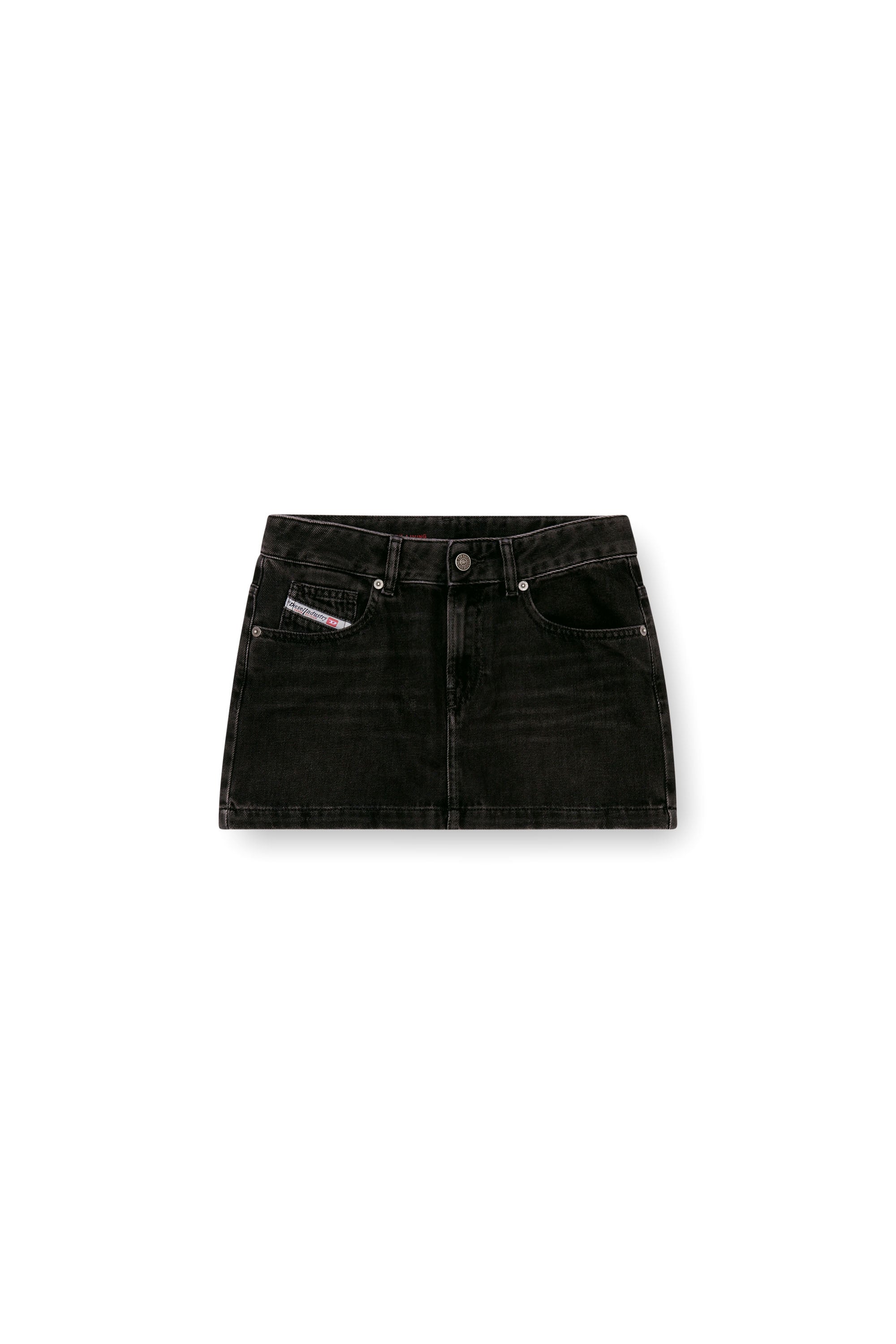 Diesel - DE-RON, Minifalda en denim de lavado impecable Mujer in Negro - 4