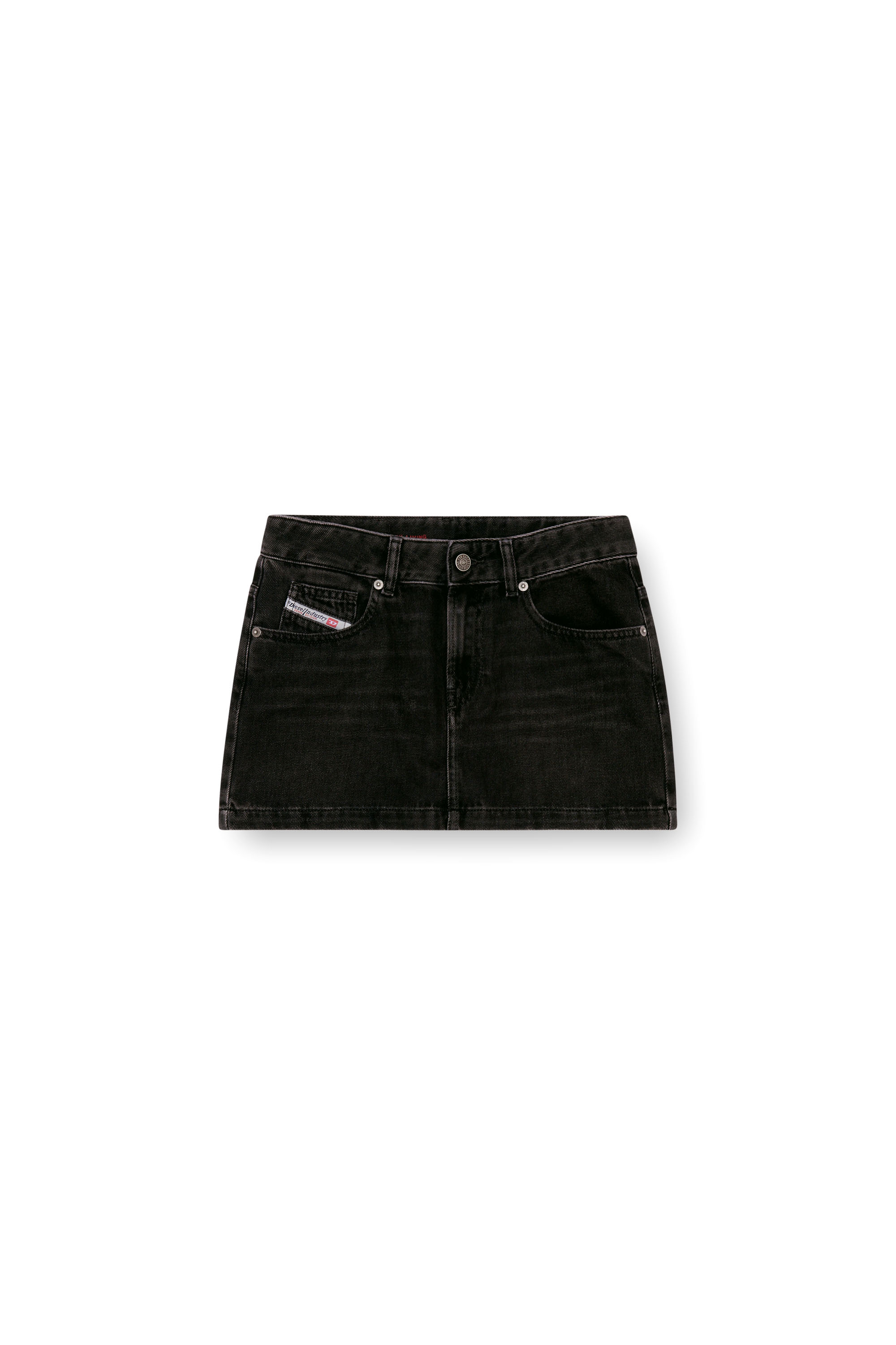 Diesel - DE-RON, Minifalda en denim de lavado impecable Mujer in Negro - 2