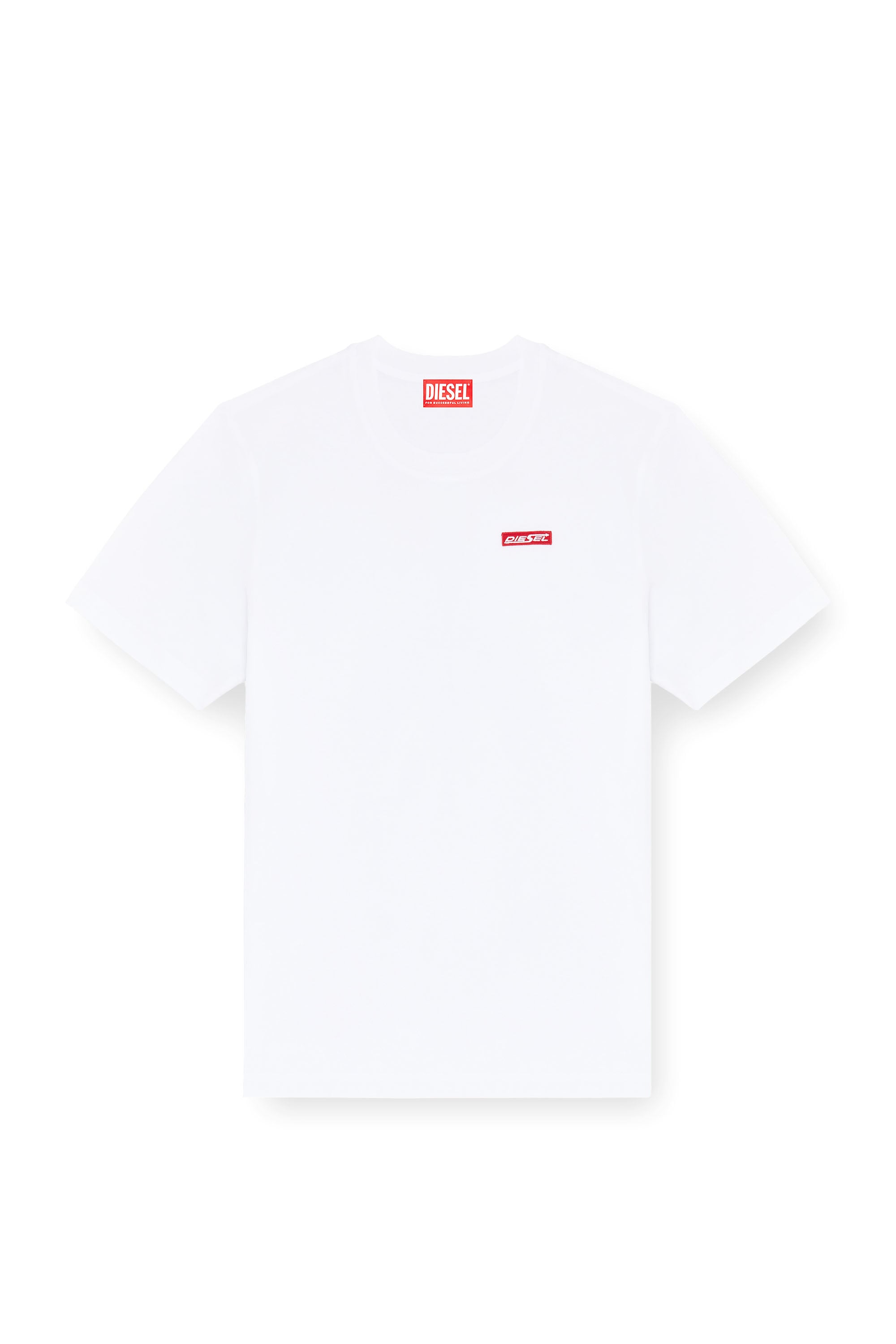 Diesel - T-ADJUST-AA12, Camiseta de algod&oacute;n con parche de logo Hombre in Blanco - 3
