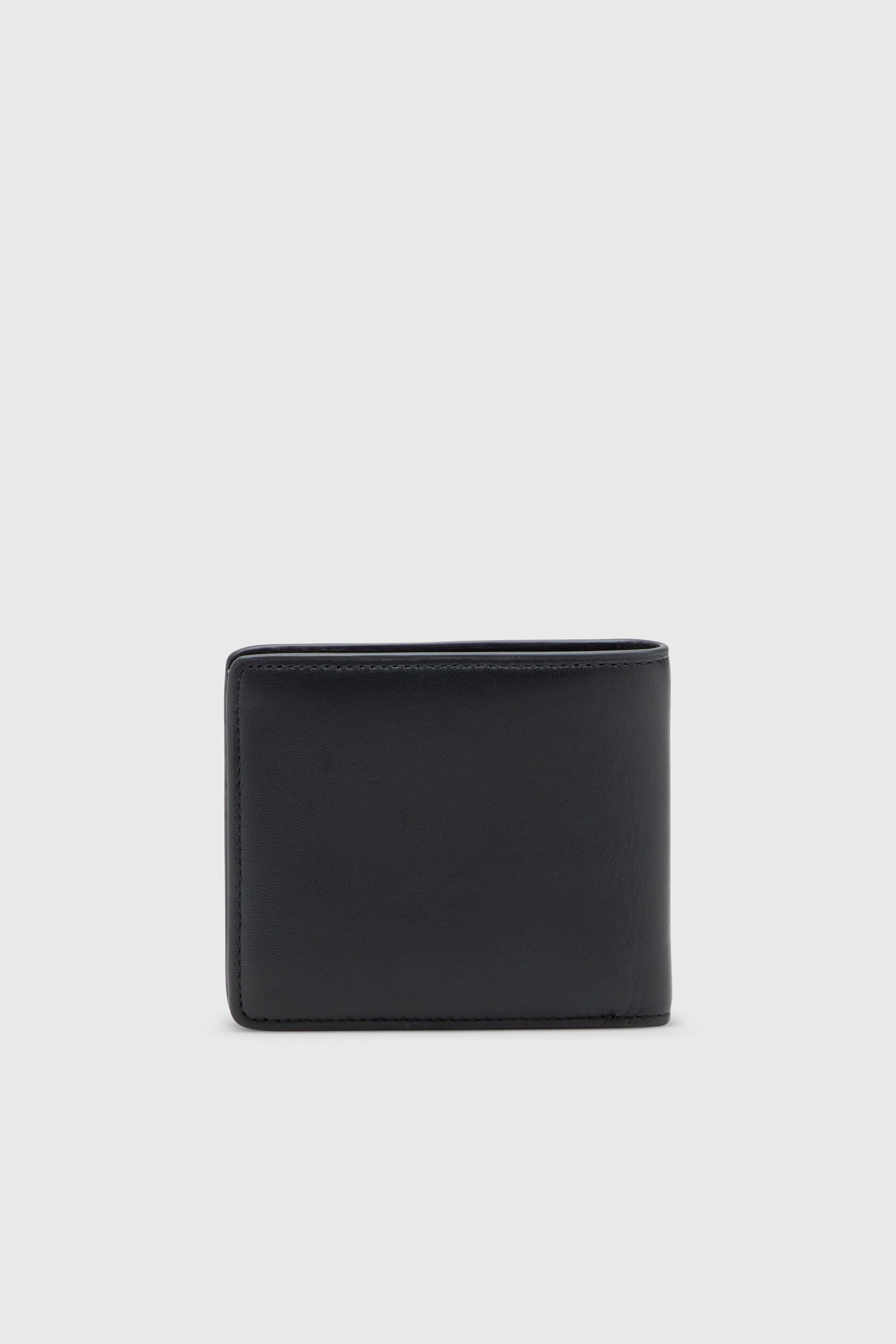 Diesel - BISCOTTO BI FOLD COIN S 3D, Cartera de cuero semibrillante que se pliega por la mitad Hombre in Negro - 2