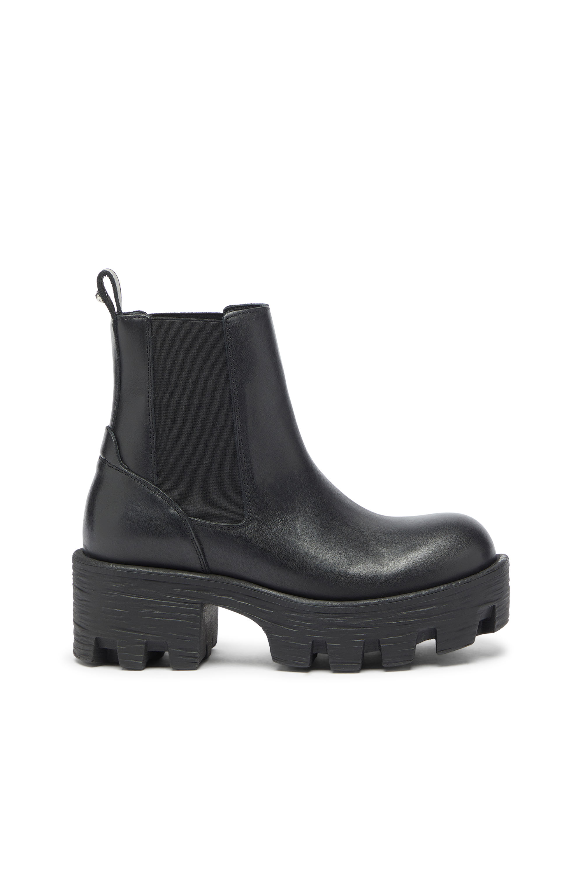 Diesel - D-HAMMER CHUNKY W, D-Hammer - Botines Chelsea de piel con suela gruesa Mujer in Negro - 1