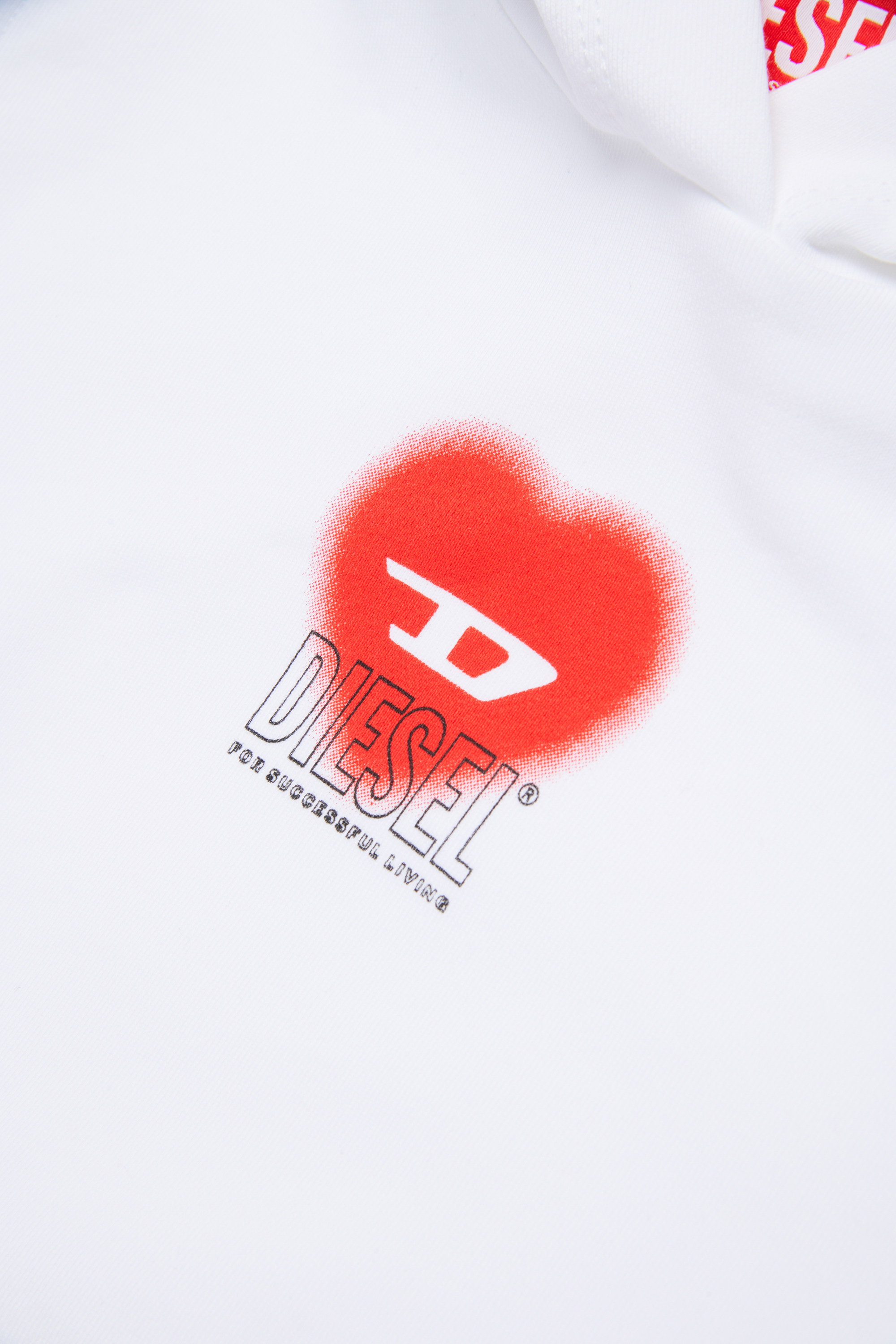 Diesel - SCUOREHOOD, Sudadera con capucha recortada con logotipo de corazón Mujer in Blanco - 4