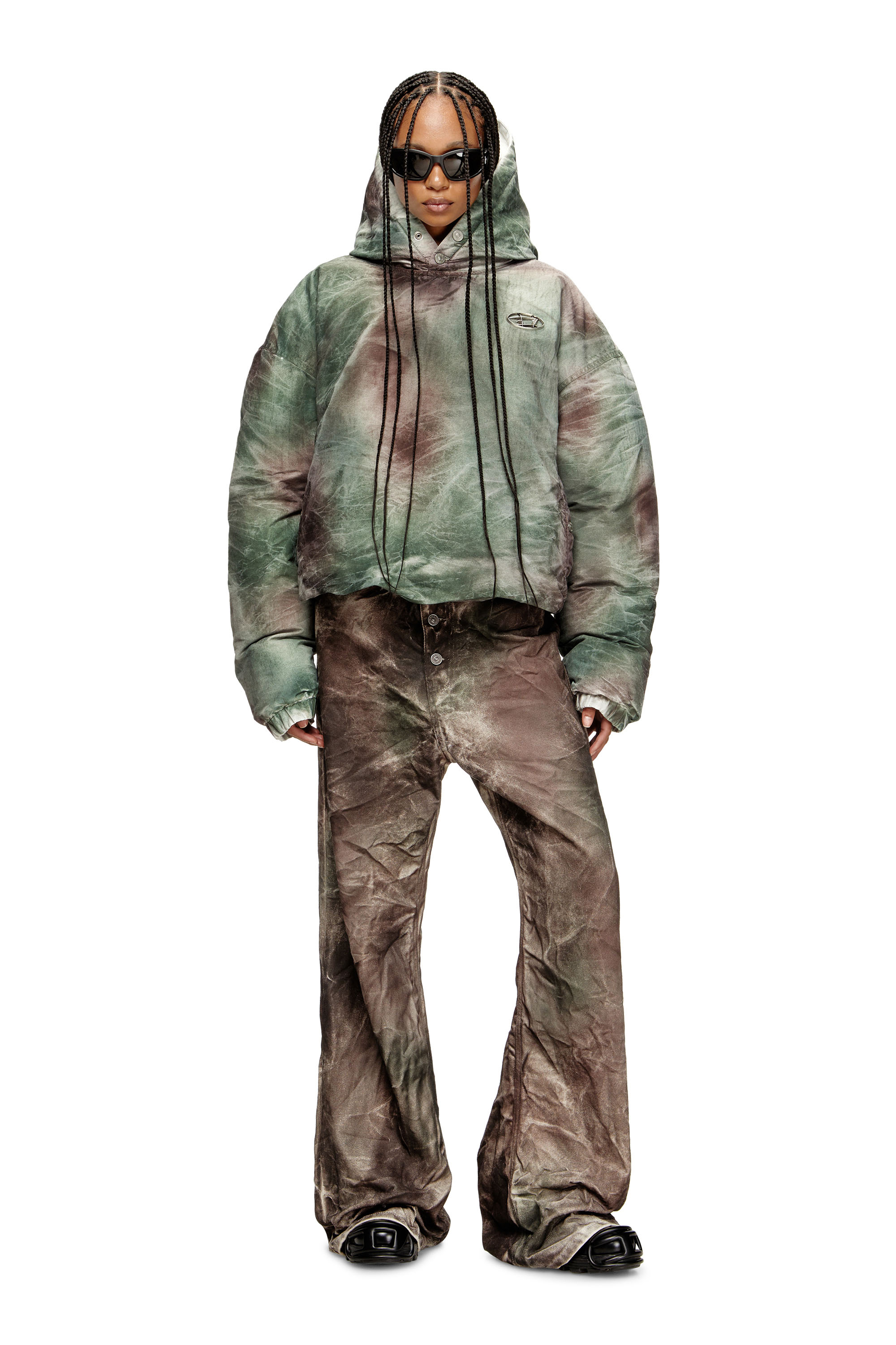 Diesel - W-THUG-JKT-PUFFY, Chaqueta acolchada con capucha en nylon de camuflaje Unisex in Multicolor - 4