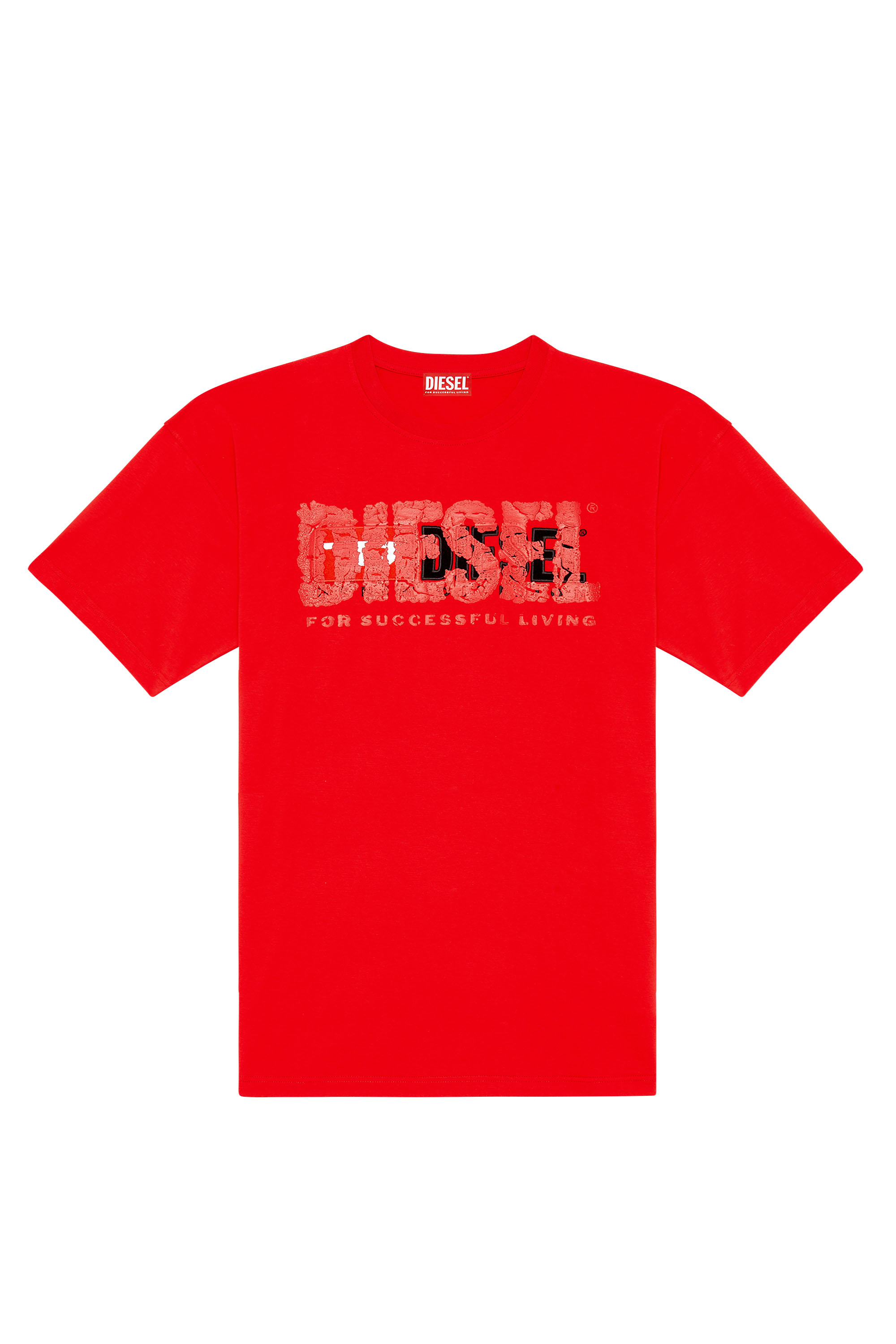 Diesel - T-NABEL-M1, Hombre Camiseta con logotipo doble in Rojo - Image 3