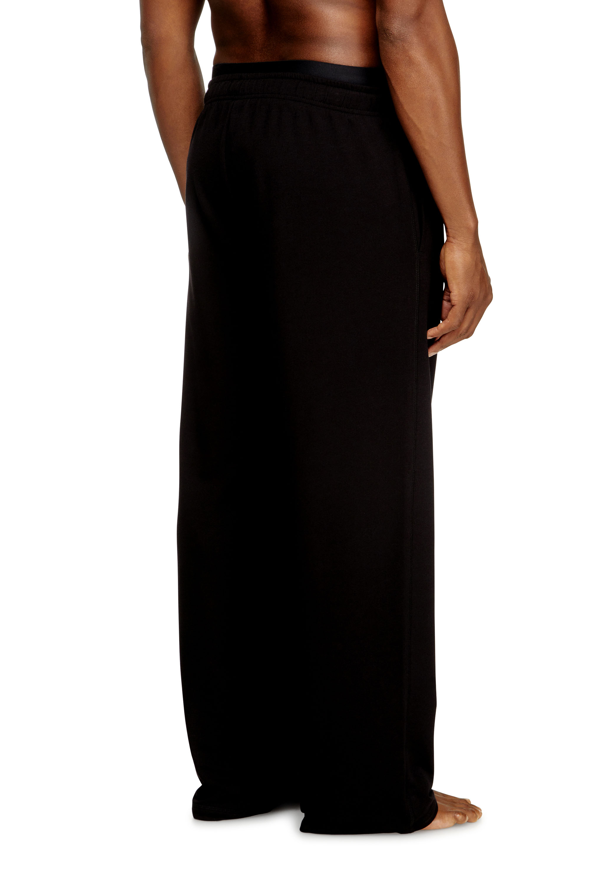 Diesel - BRADLEY-D-POP, Pantalones con cintura de logo en rizo de algodón Hombre in Negro - 4