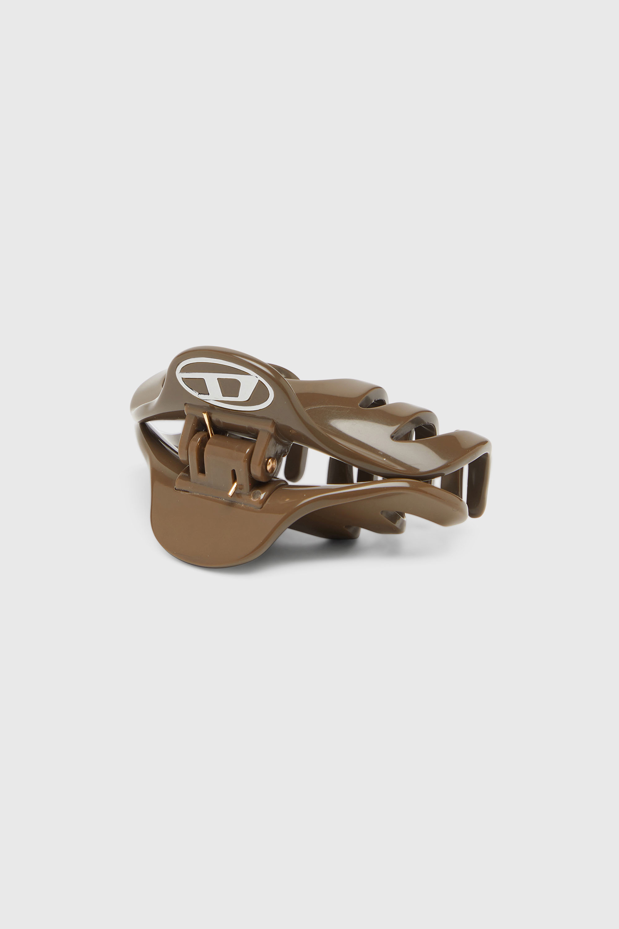 Diesel - TALON CLIP, Clip para el cabello de resina con logo D ovalado Mujer in Marr&oacute;n - 1