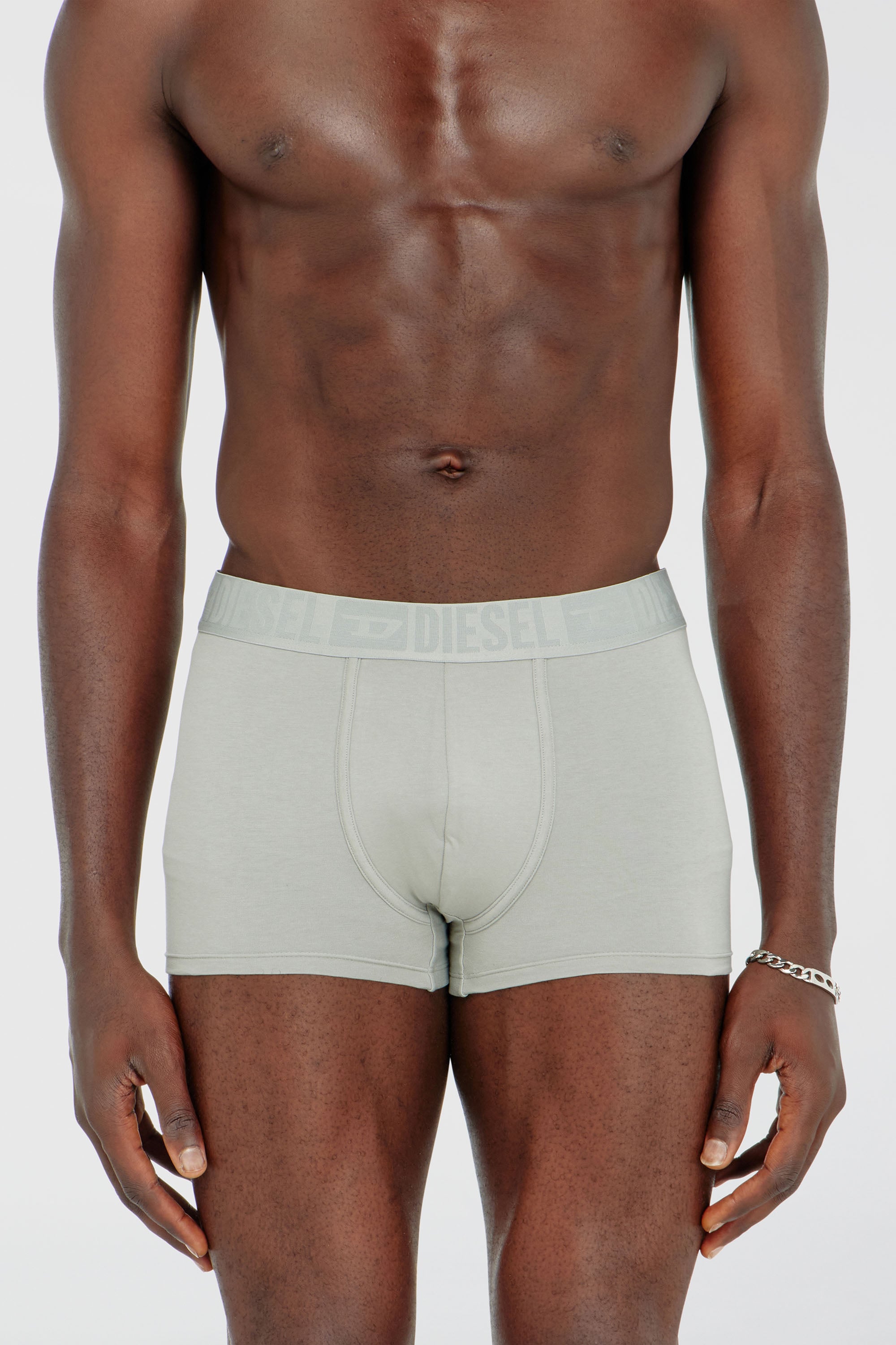 Diesel - MIKE-D-CORE-3PACK, Paquete de tres b&oacute;xers de algod&oacute;n el&aacute;stico con pretina tonal Hombre in Gris - 3
