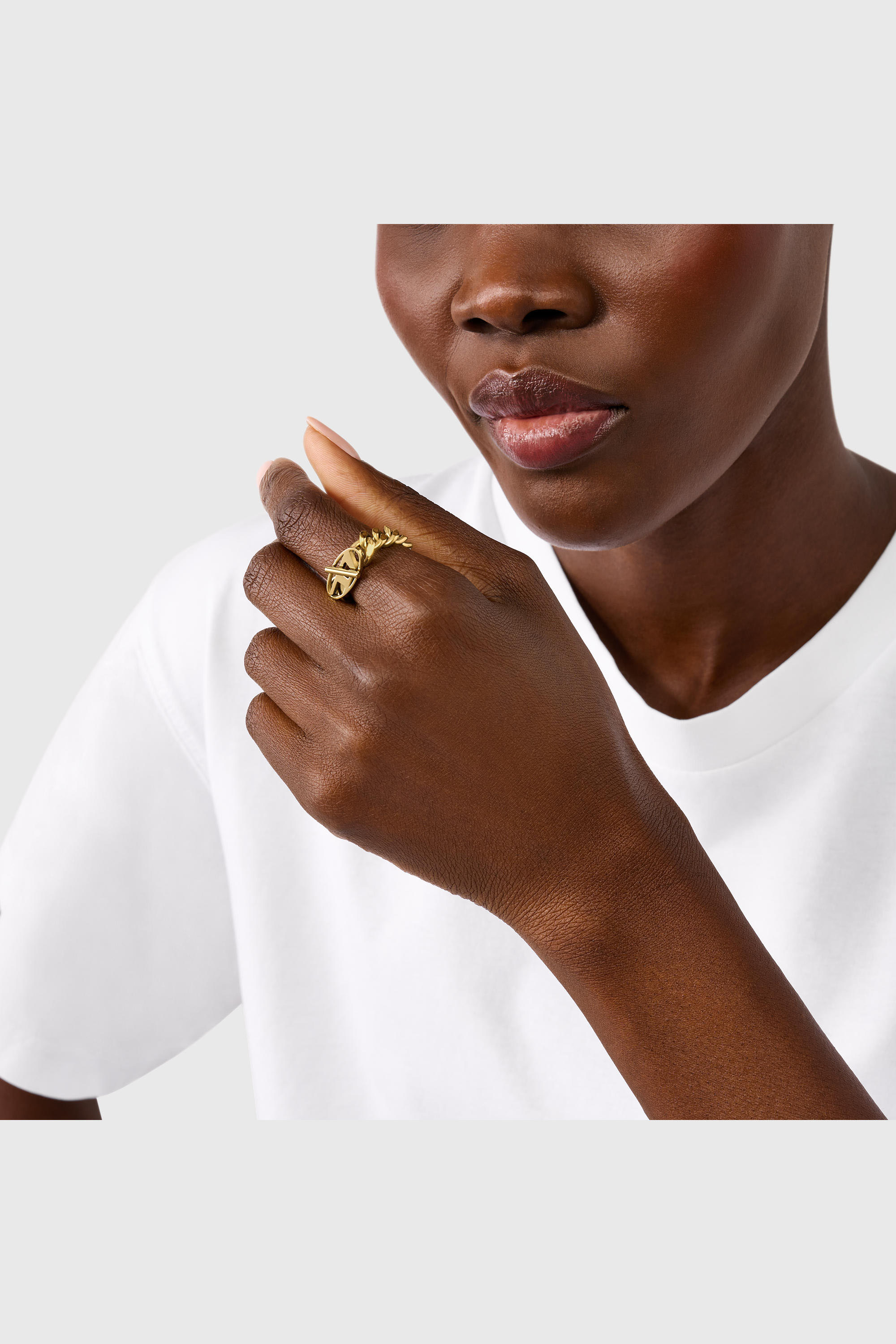 Diesel - DX1568710 JEWEL, Anillo de cadena suave de acero inoxidable en tono dorado Unisex in Dorado - 3