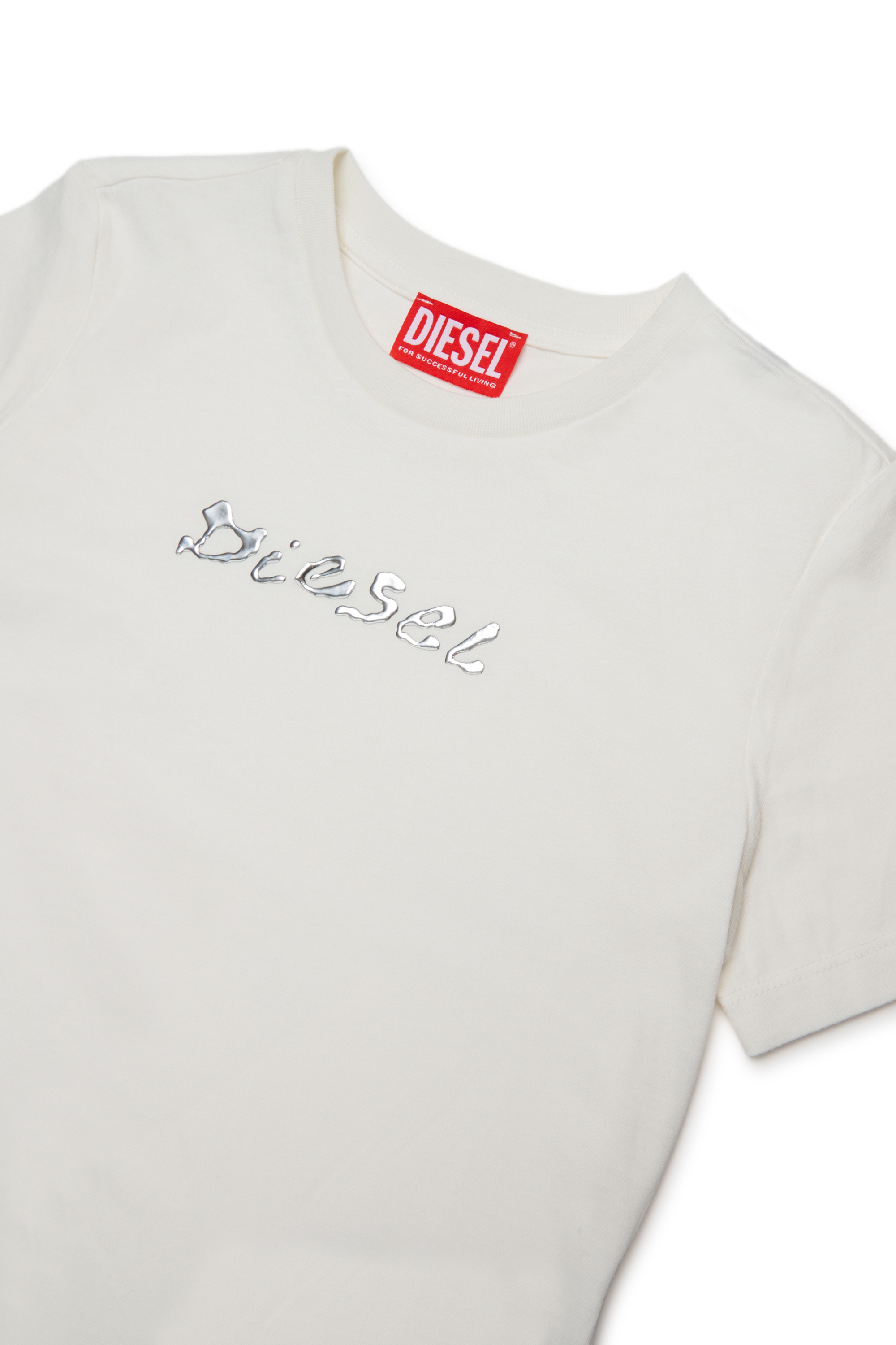 Diesel - TRISTANA, Camiseta de algodón con logo frontal Mujer in Blanco - 3