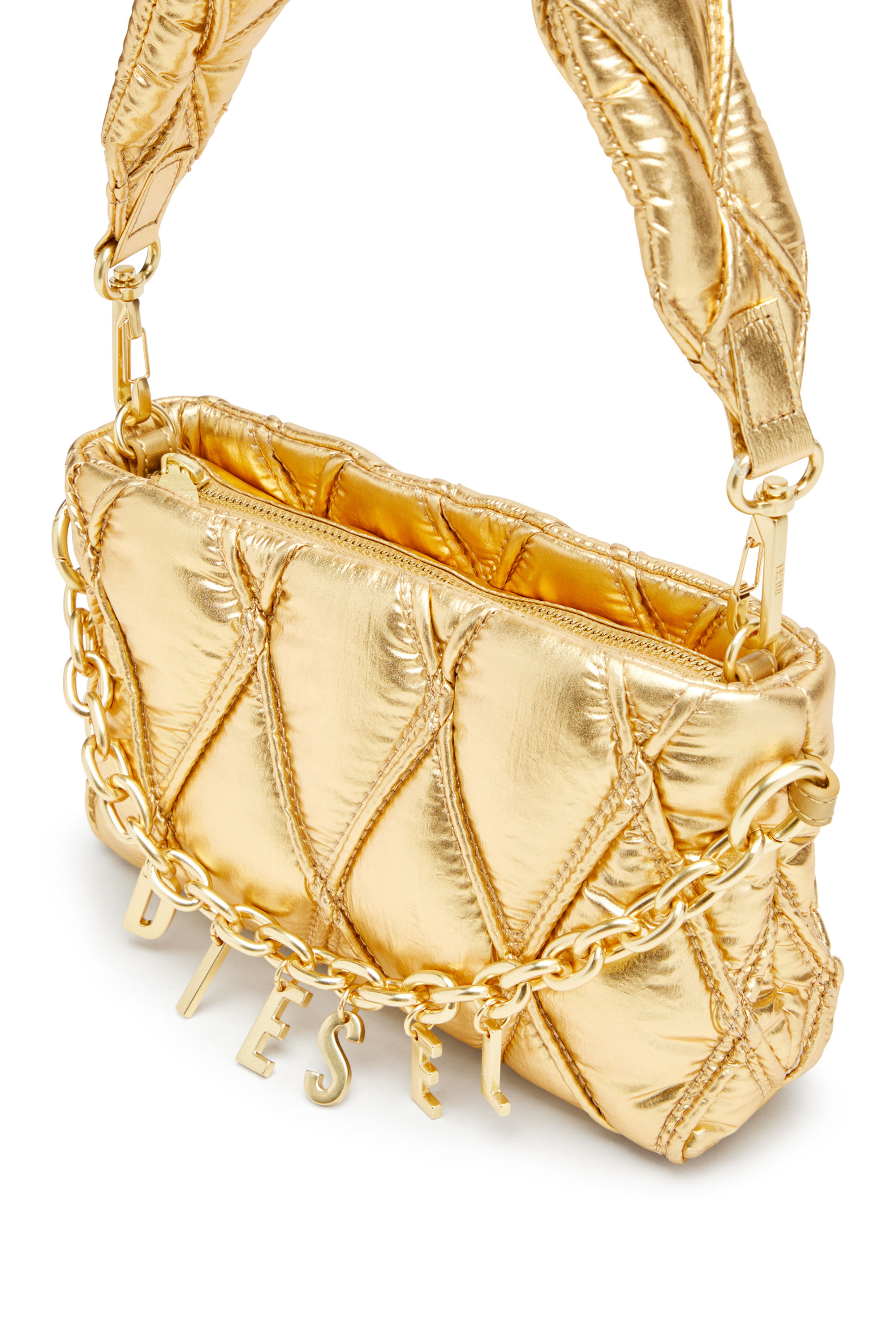 Diesel - CHARM-D POUCH, Monedero de nailon acolchado metálico Mujer in ToBeDefined - 4