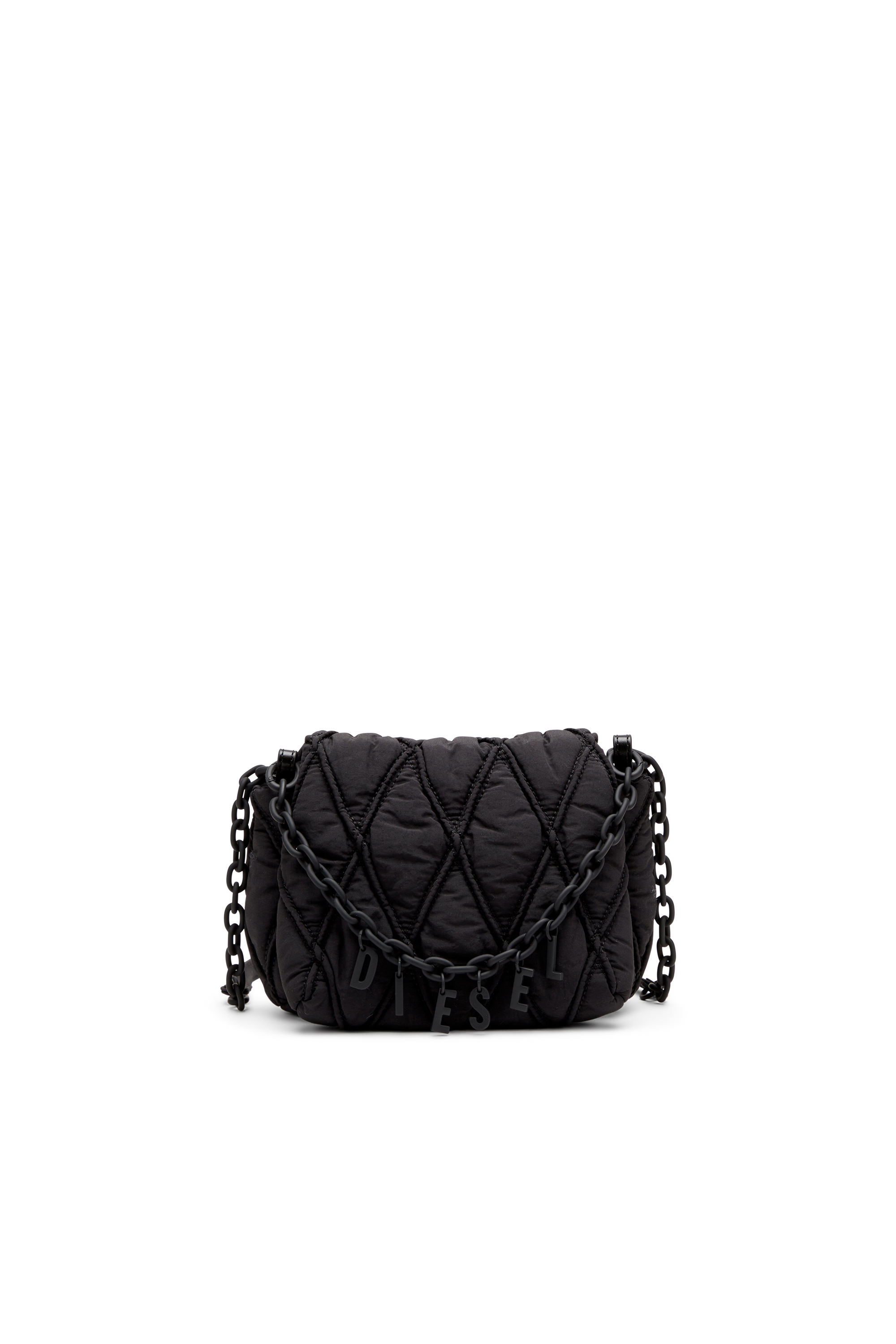 Diesel - CHARM-D SHOULDER S, Woman's Charm-D-S-Small shoulder bag in quilted nylon in Black - 1