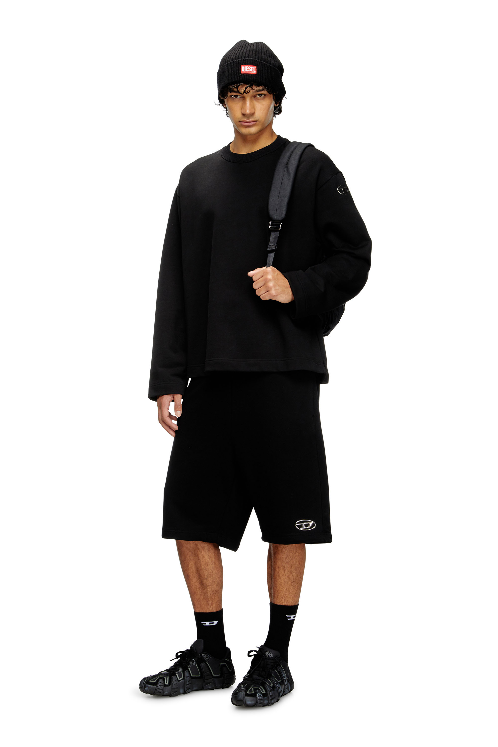 Diesel - S-MACSIS-OD, Sudadera con logotipo met&aacute;lico Hombre in Negro - 1