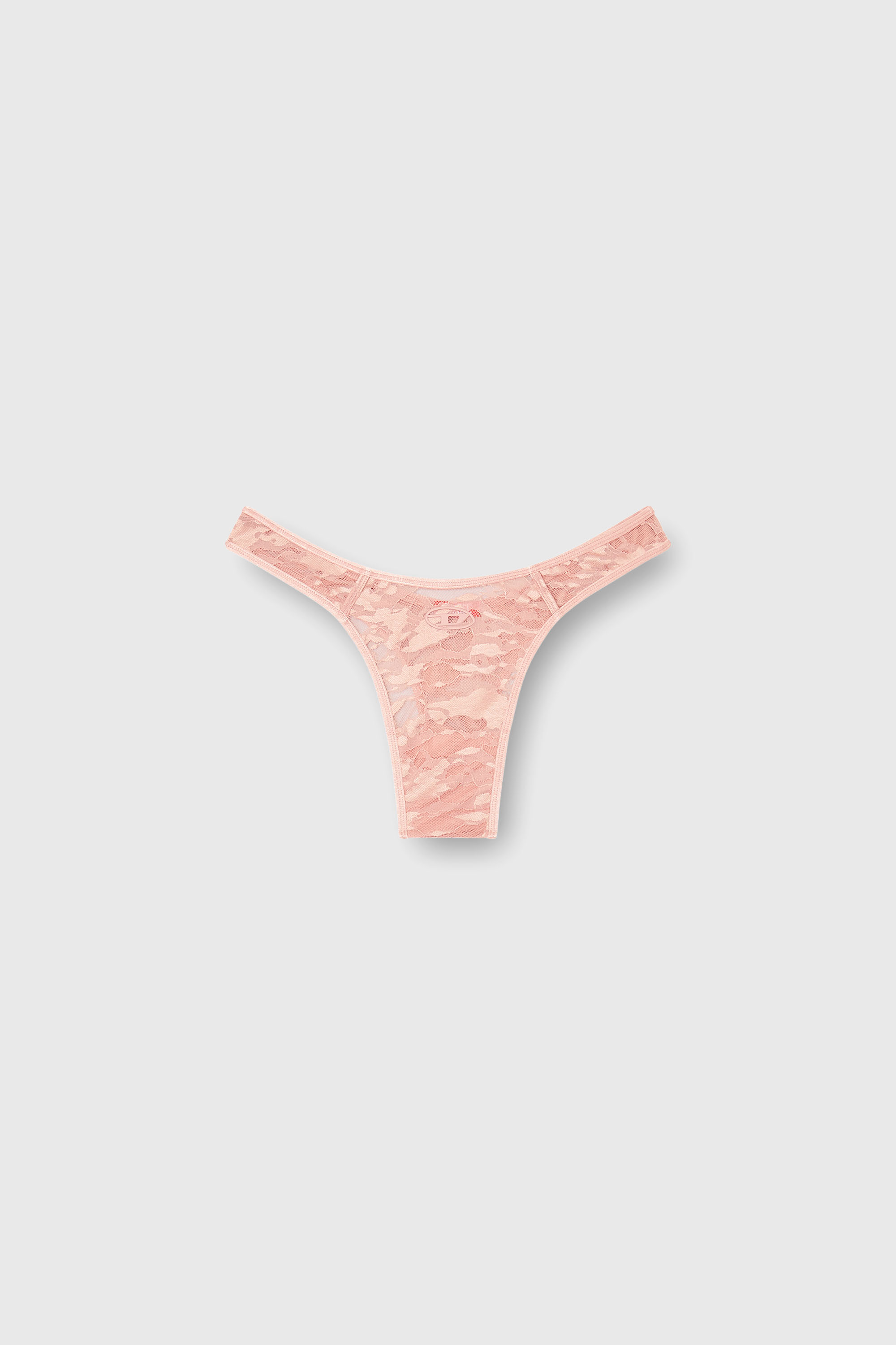 Diesel - MICRO-PUNCHY-UTLT, Tanga de encaje de nailon con Oval D Mujer in Rosa - 2