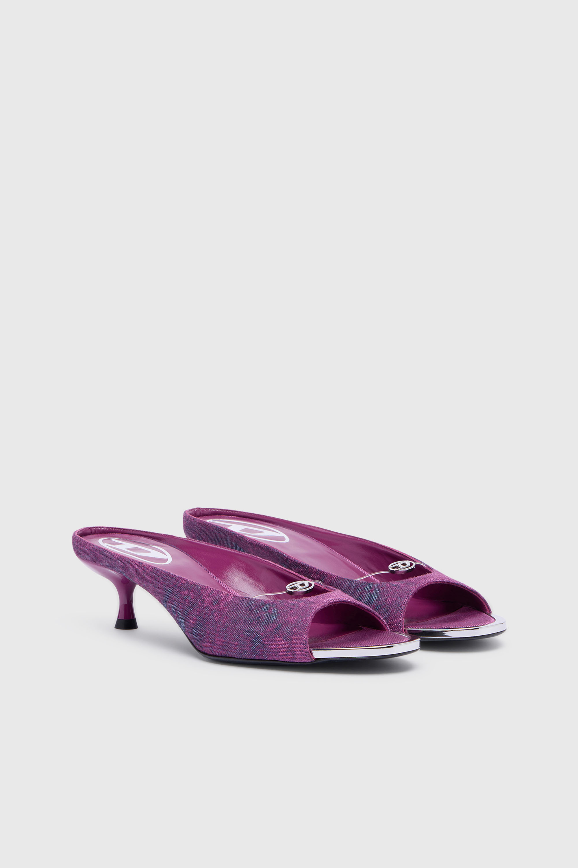 Diesel - D-DIAM'S-SA-40, D-Diam's-Mule de denim con lavado oscuro y Oval D flotante Mujer in Morado - 2