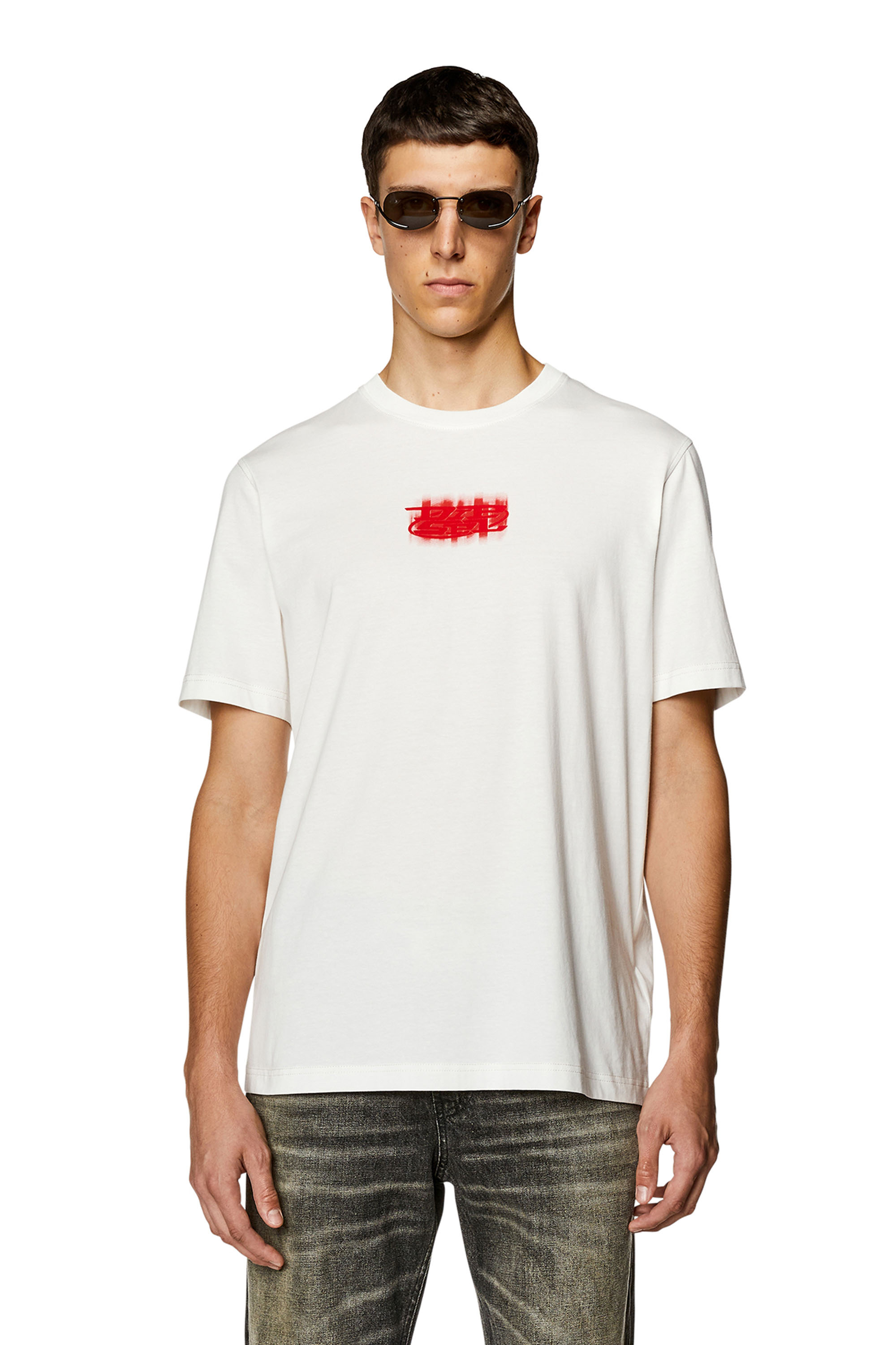 Diesel - T-JUST-N4, Hombre Camiseta de algodón orgánico con logotipo en relieve in Blanco - Image 1