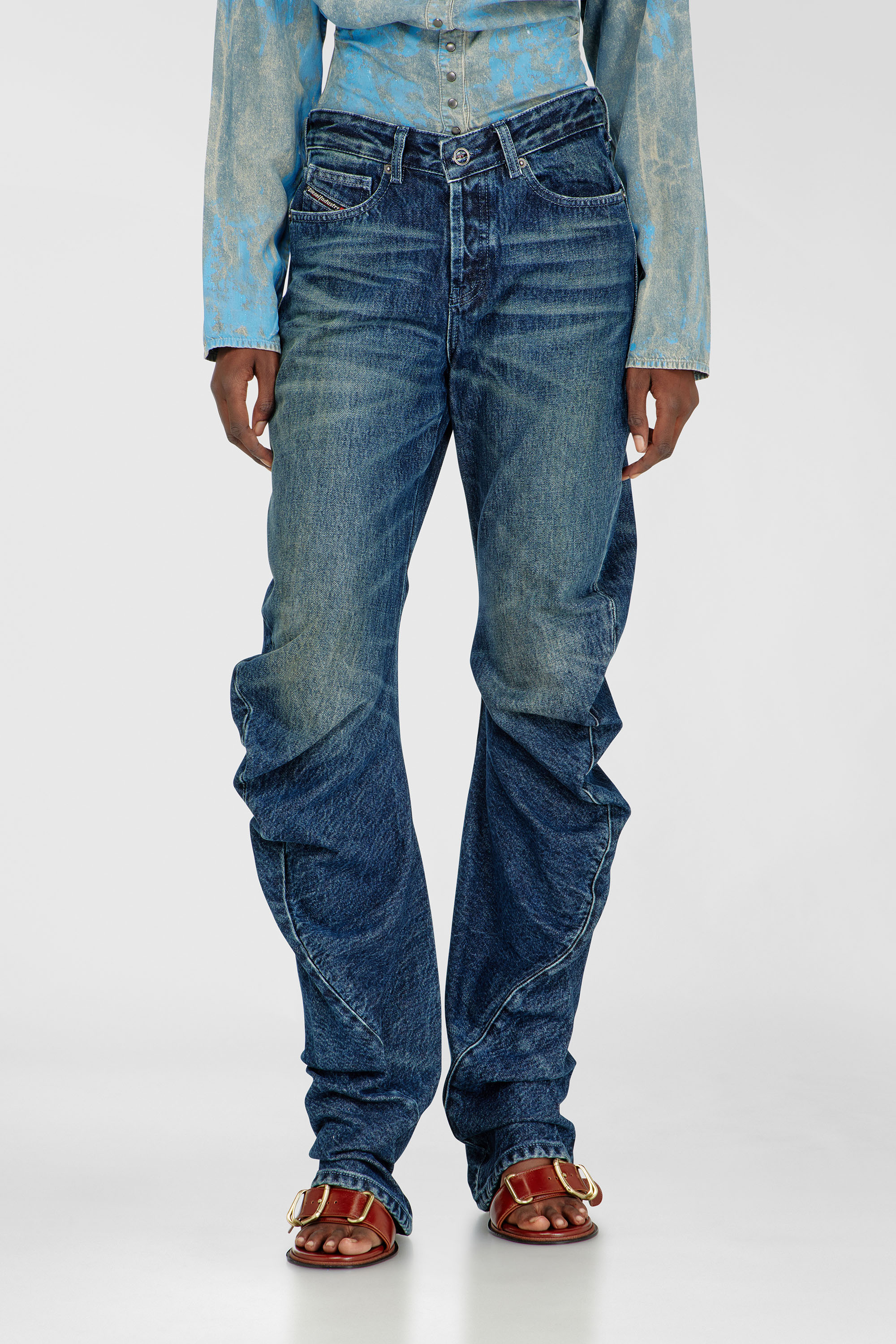 Diesel - Regular Jeans D-Twisty 007FZ Mujer, Azul Oscuro - 1